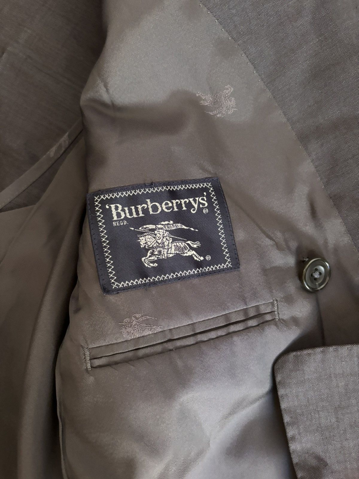 Burberry Burberrys Cross Button Full Suit Grey Size 36S - 10 Thumbnail