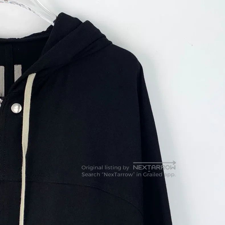 Rick Owens Rick Owens Black Cotton Hooded Drawstring Zip Long Sleeve Size US XL / EU 56 / 4 - 3 Thumbnail