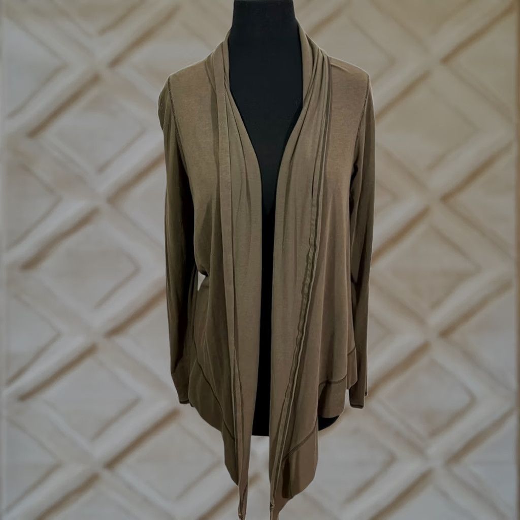 Lululemon Lululemon Draped Open Front Cardigan Wrap Olive Brown Womens Cardigan S Brown Womens Size S / US 4 / IT 40 - 1 Thumbnail
