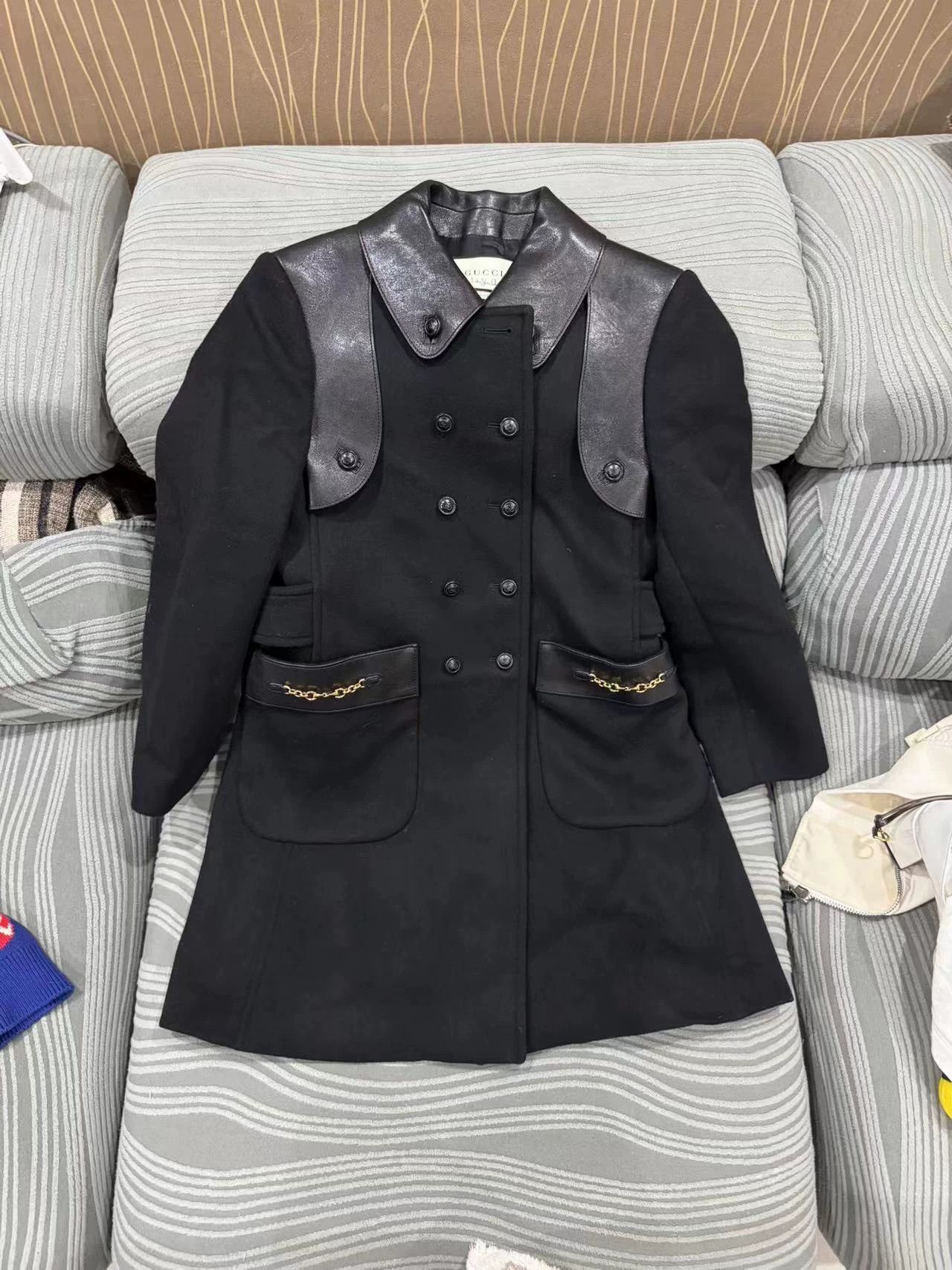 Gucci Gucci authentic leather-paneled overcoat Size M / US 6-8 / IT 42-44 - 1 Thumbnail