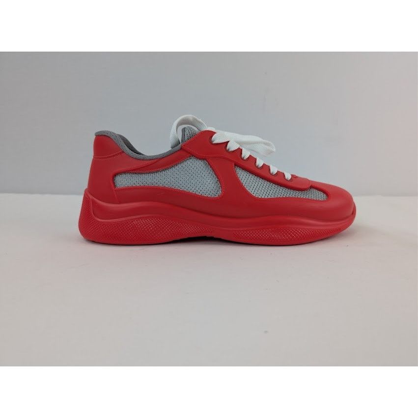 Prada o1rshd1 Calzature Uomo Icon Soft Lace Up Sneaker in Rosso Size US 9 / EU 42 - 4 Thumbnail