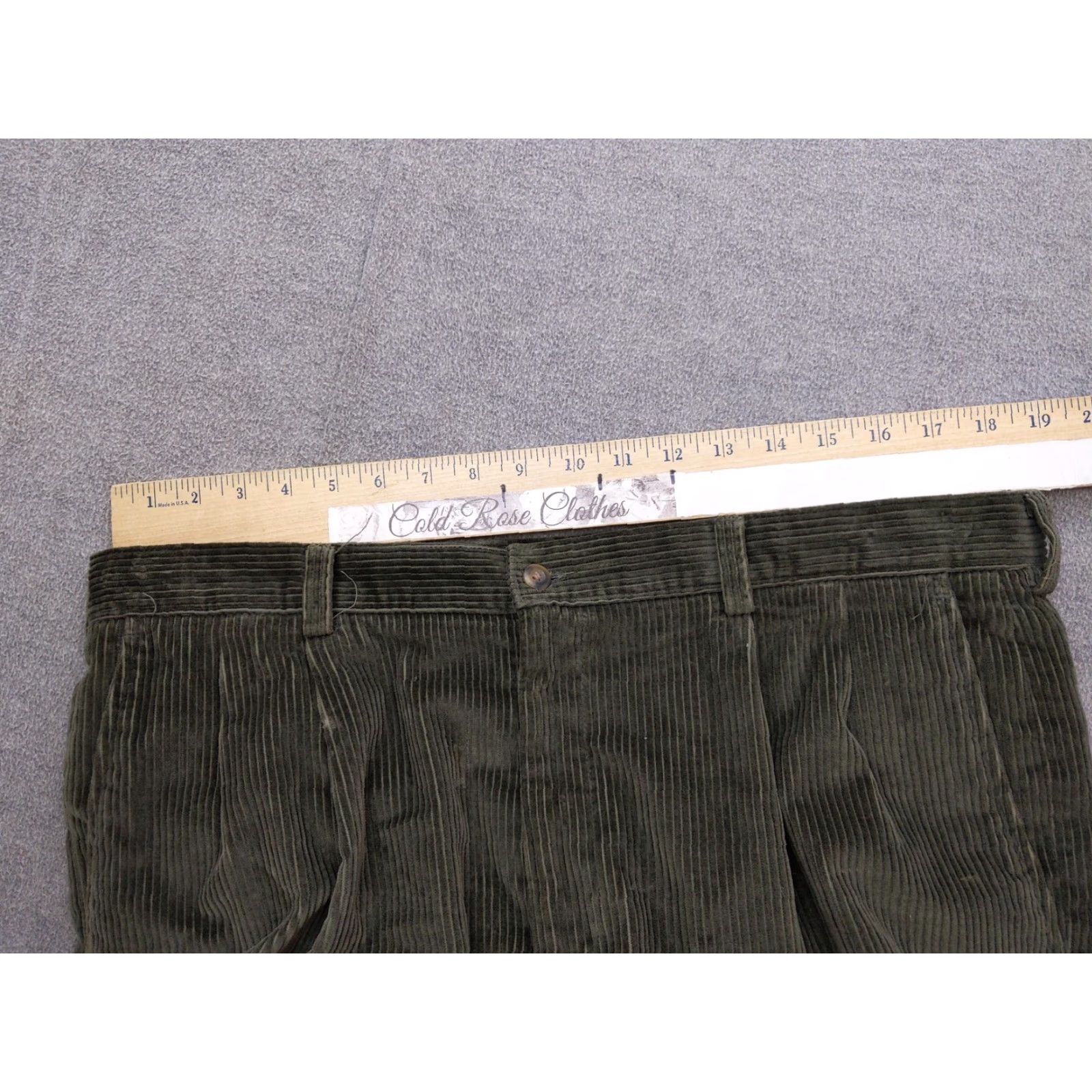 Liz Claiborne Claiborne Pants Mens 38x34 Green Corduroy Pleated Classic Fit Trousers Casual Dress Pants Size US 38 / EU 54 - 6 Thumbnail