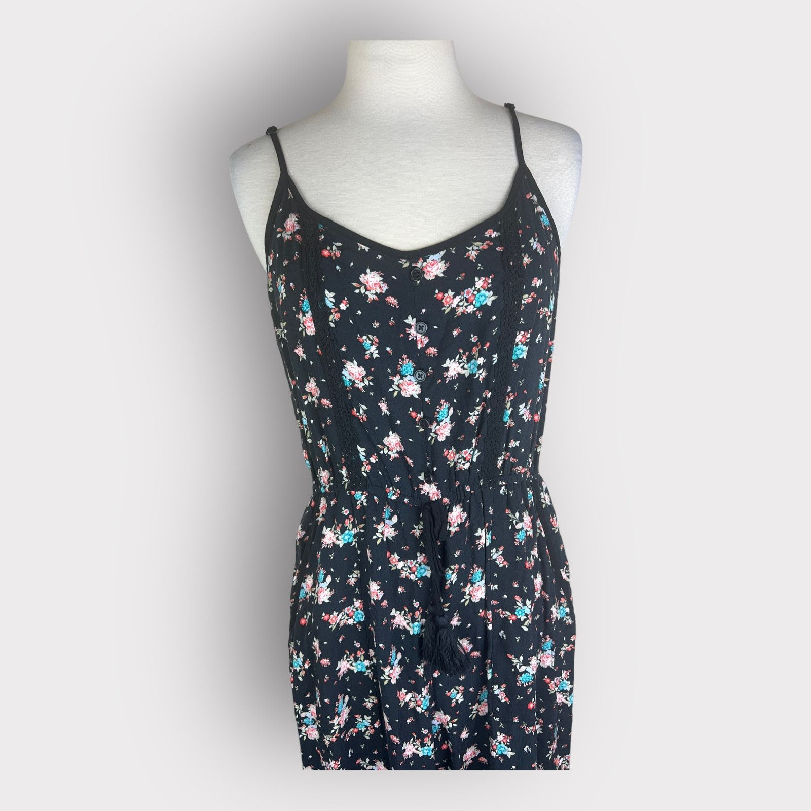 Vintage Xhilaration Floral Boho Jumpsuit Sleeveless | Medium Size 28" / US 6 / IT 42 - 4 Thumbnail