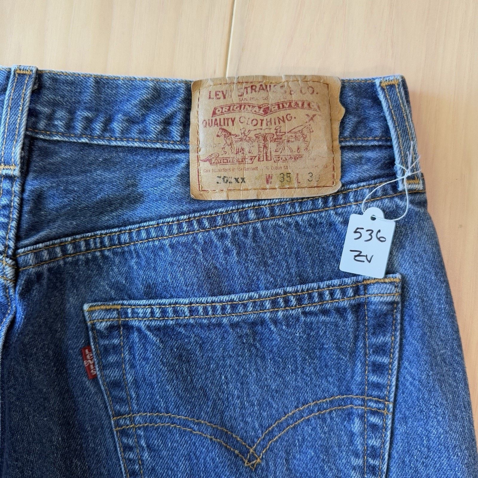 Levi's × Vintage Vintage Levis 501 Jeans 33 Blue 90s Made in USA Workwear Size US 33 - 9 Thumbnail