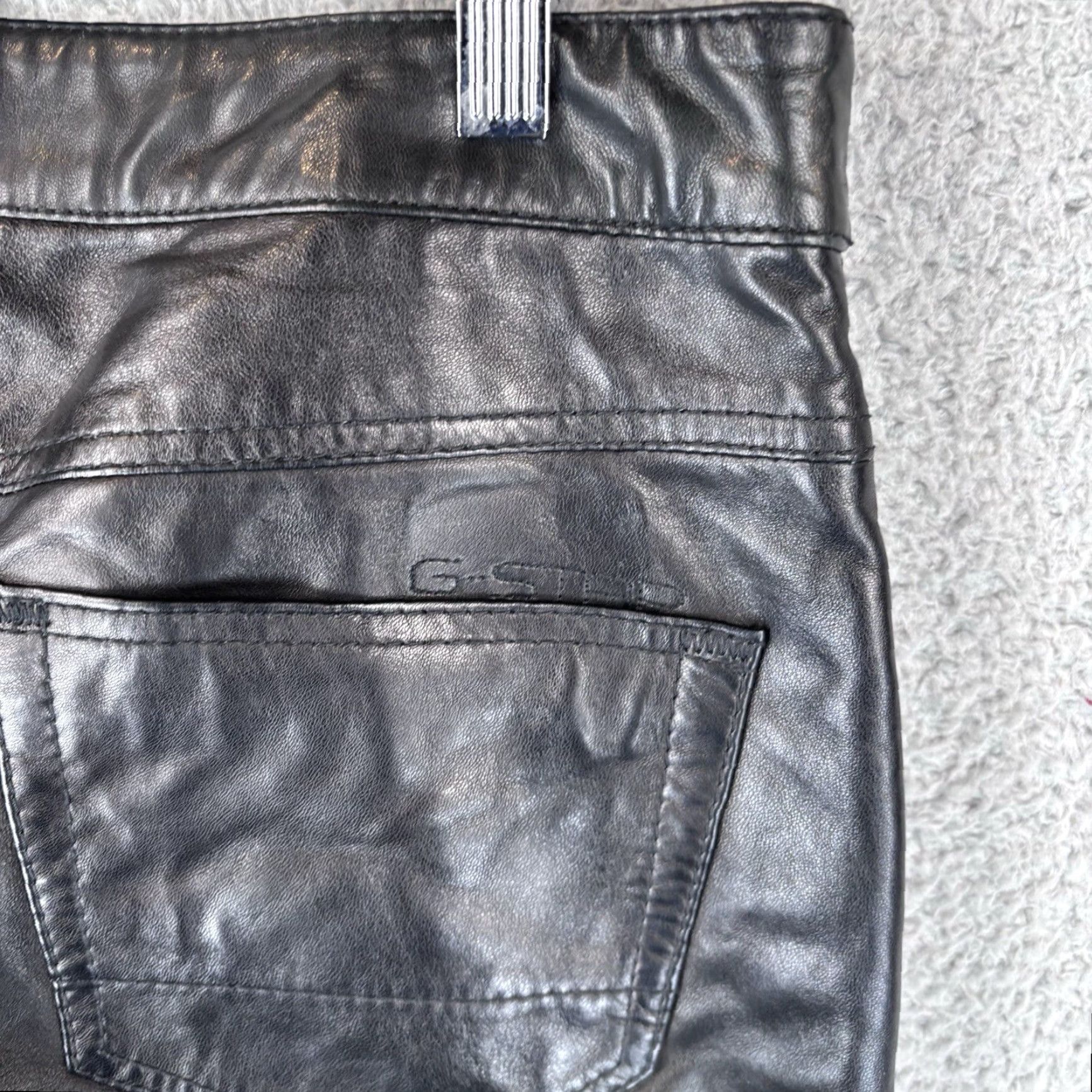 G-Star G-Star Leather Pants Women's 28x32 Black Side Zip Motorcycle Biker 3301 RAW Size 28" / US 6 / IT 42 - 3 Thumbnail