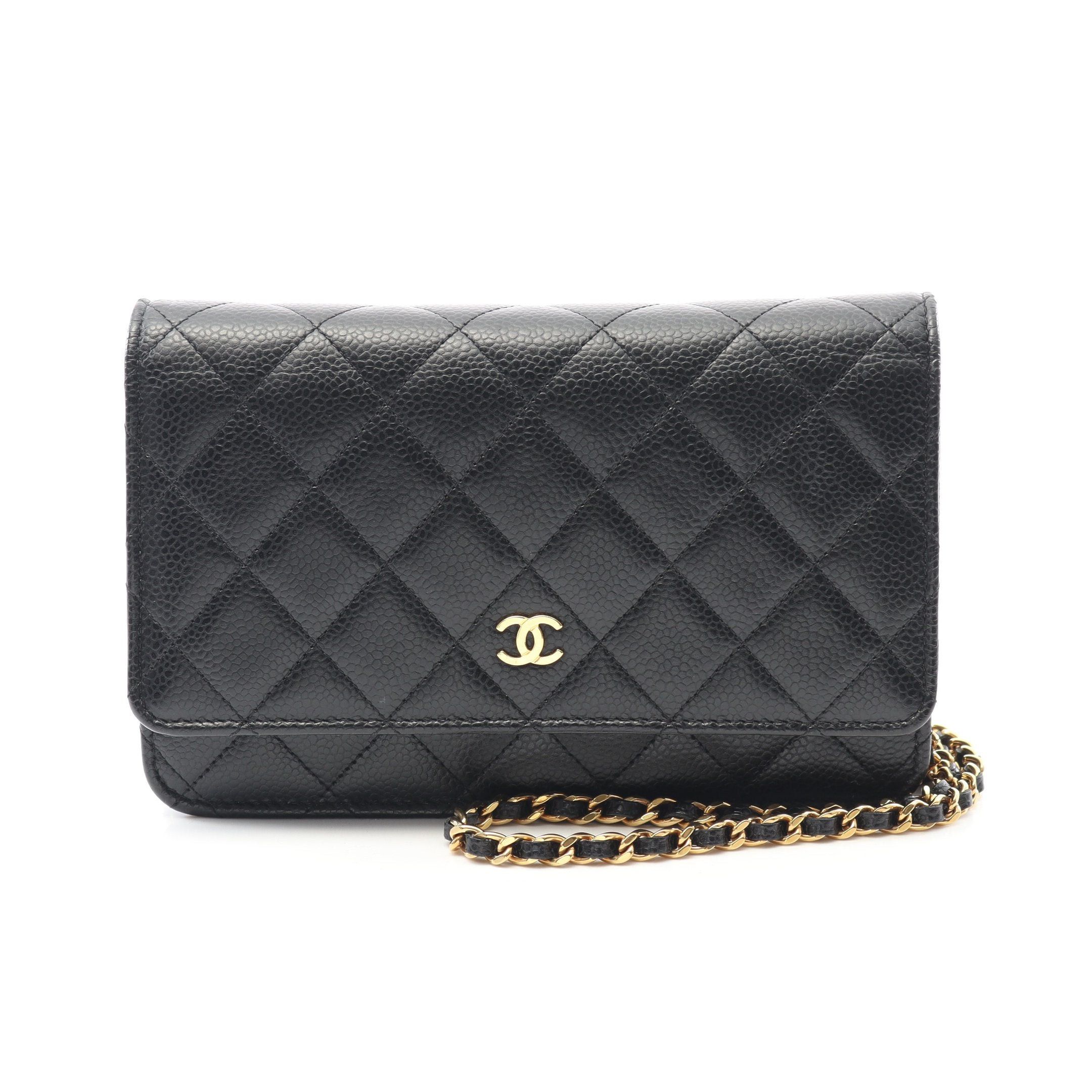 Chanel Chanel Matelasse Chain Wallet Caviar Skin Black Gold Hardware Size ONE SIZE - 1 Thumbnail