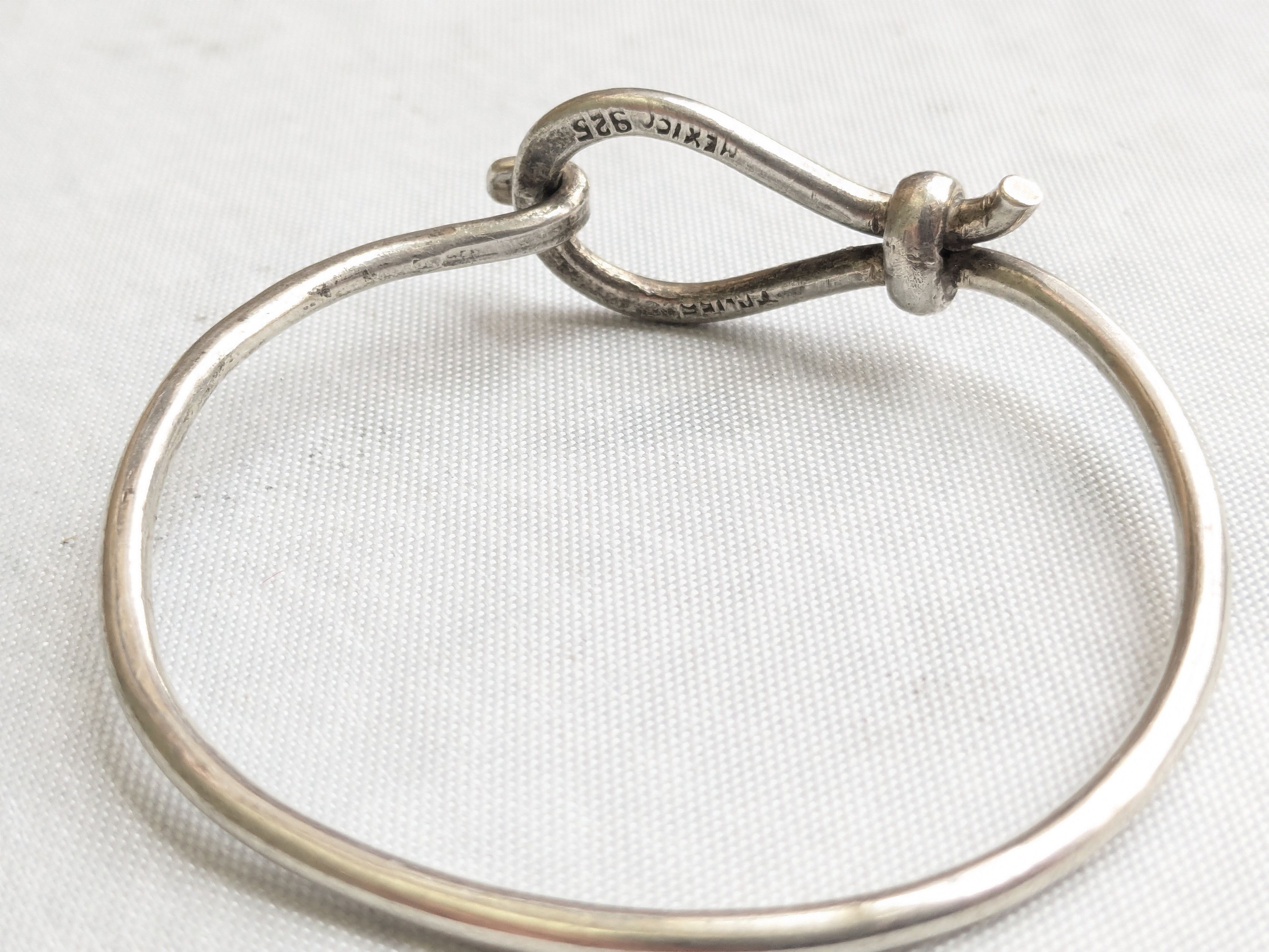 Jewelry Vintage Sterling Silver Bracelet Hook Wire Taxco Mexico 6.5" Size ONE SIZE - 6 Thumbnail
