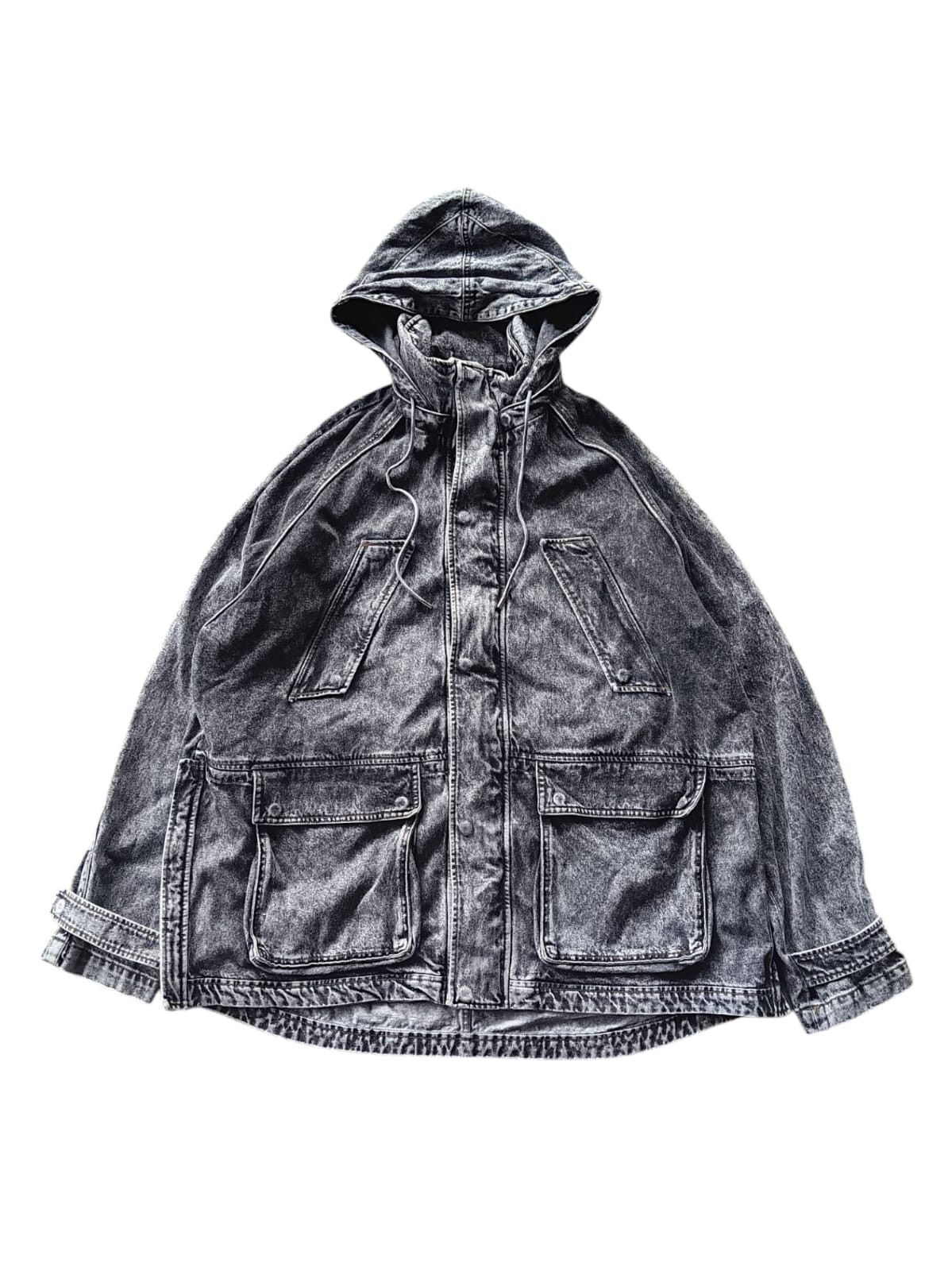 Juun.J fundamental black wash denim parka jacket Size US XL / EU 56 / 4 - 1 Thumbnail