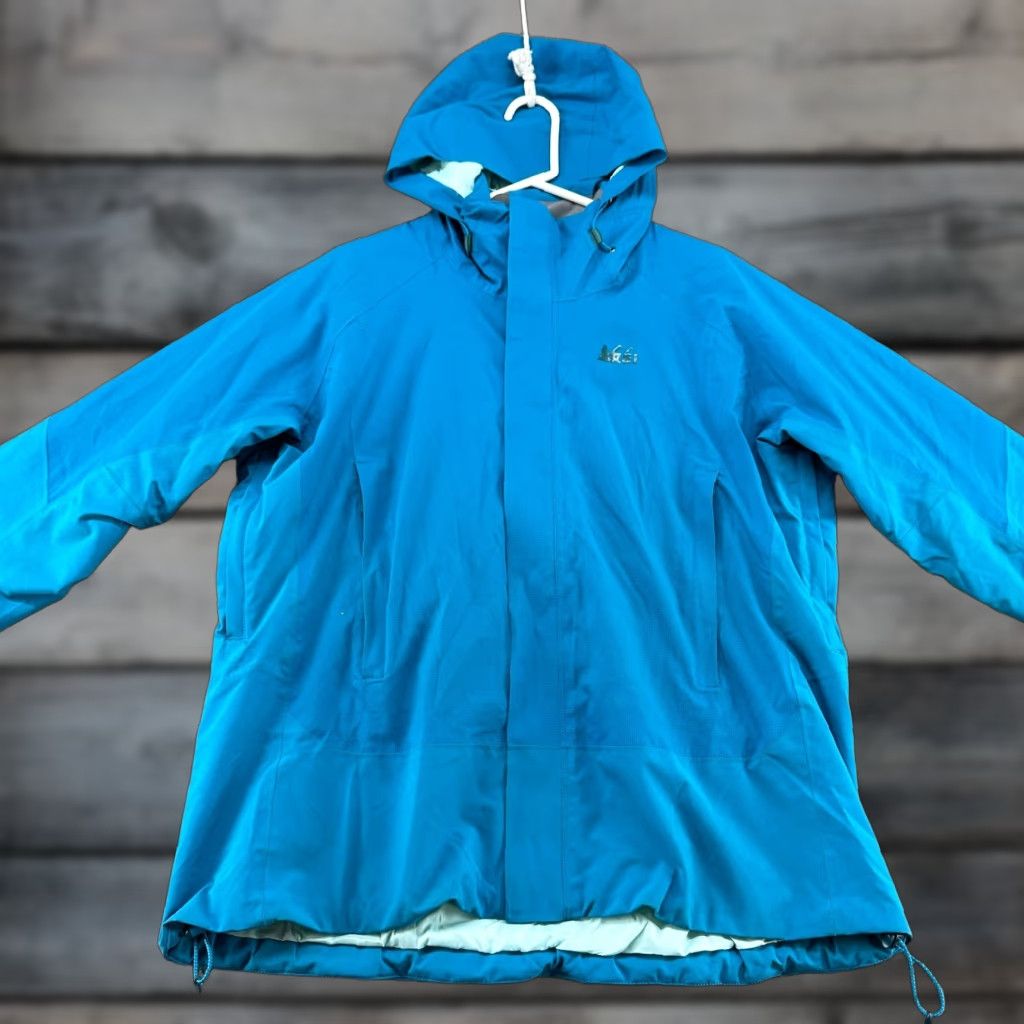 Vintage REI Womens XL Blue Hooded Windbreaker Shell Jacket Zip Full Zip Casual Outdoor Weatherproof Size XL / US 12-14 / IT 48-50 - 1 Thumbnail