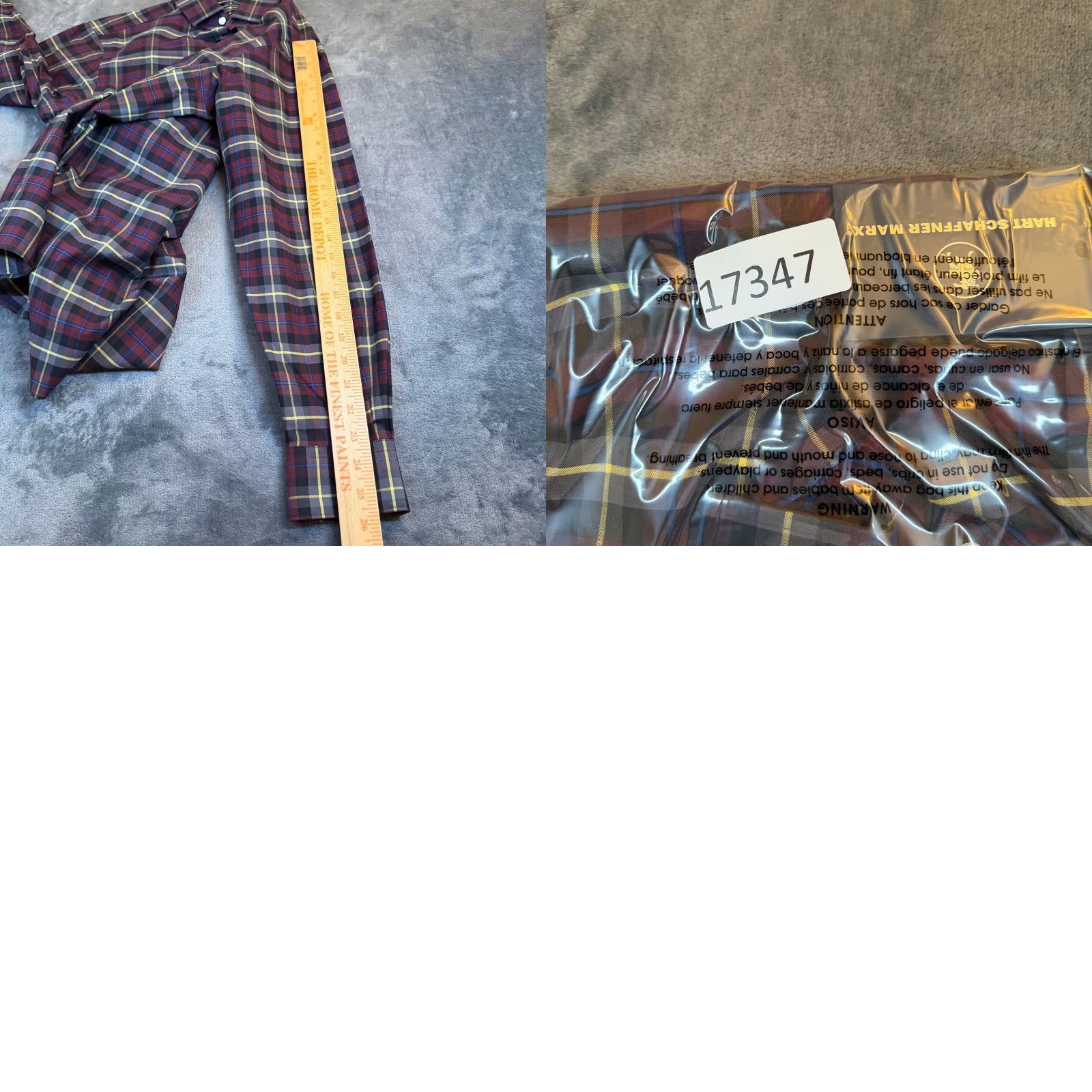 Hart Schaffner Marx Hart Schaffner Marx Shirt Plaid Burgundy Grey Multicolor Long Sleeve Button-Up Classic Mens M NWT Stretch Comfort Fall Spring Winter Casual Business Size US M / EU 48-50 / 2 - 8 Thumbnail