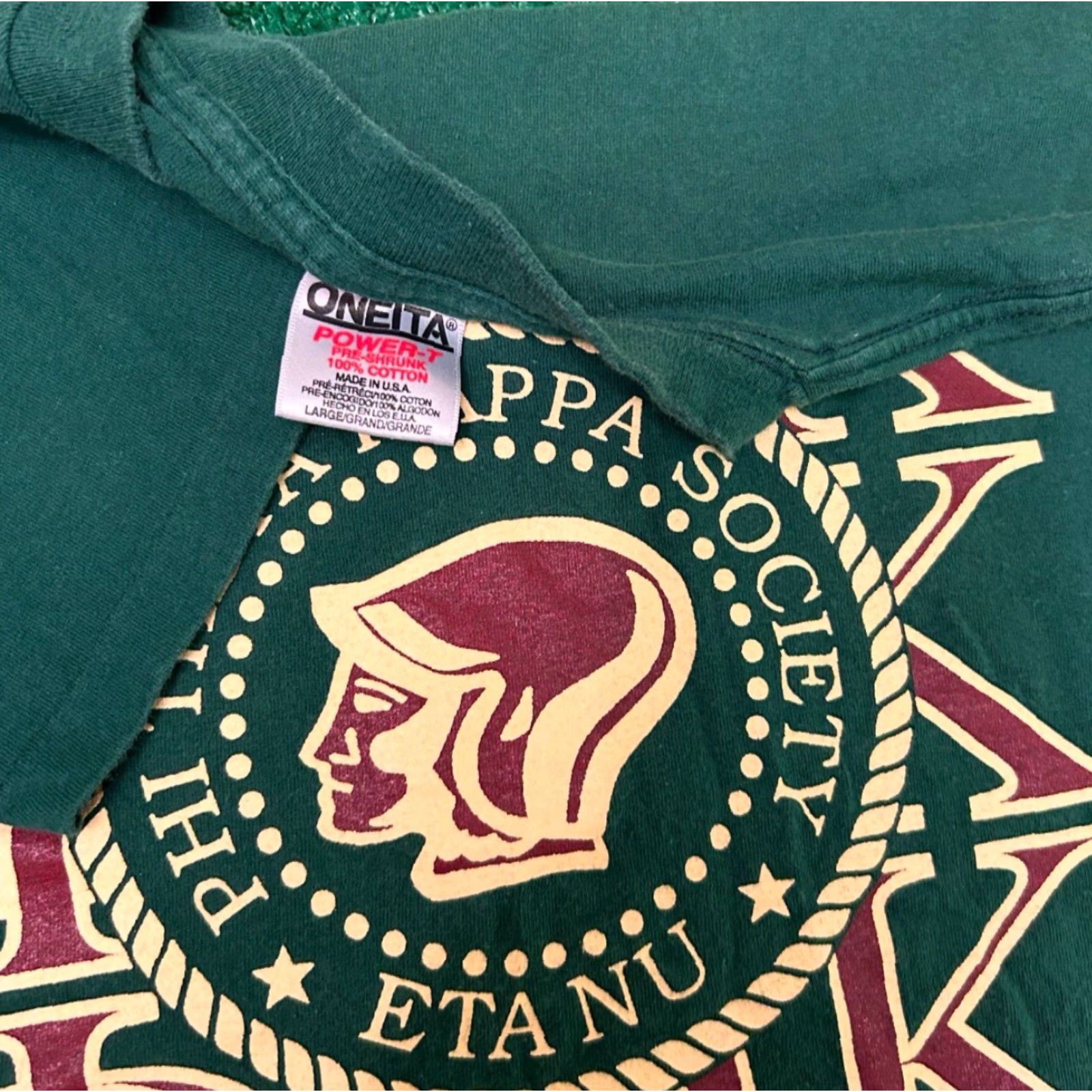 Kappa VINTAGE Phi Theta Kappa Society Fraternity College VTG Shirt Mens Size Large Green 90s 80s University Hip Hop 1990s Shirt Mens L Size US L / EU 52-54 / 3 - 3 Thumbnail