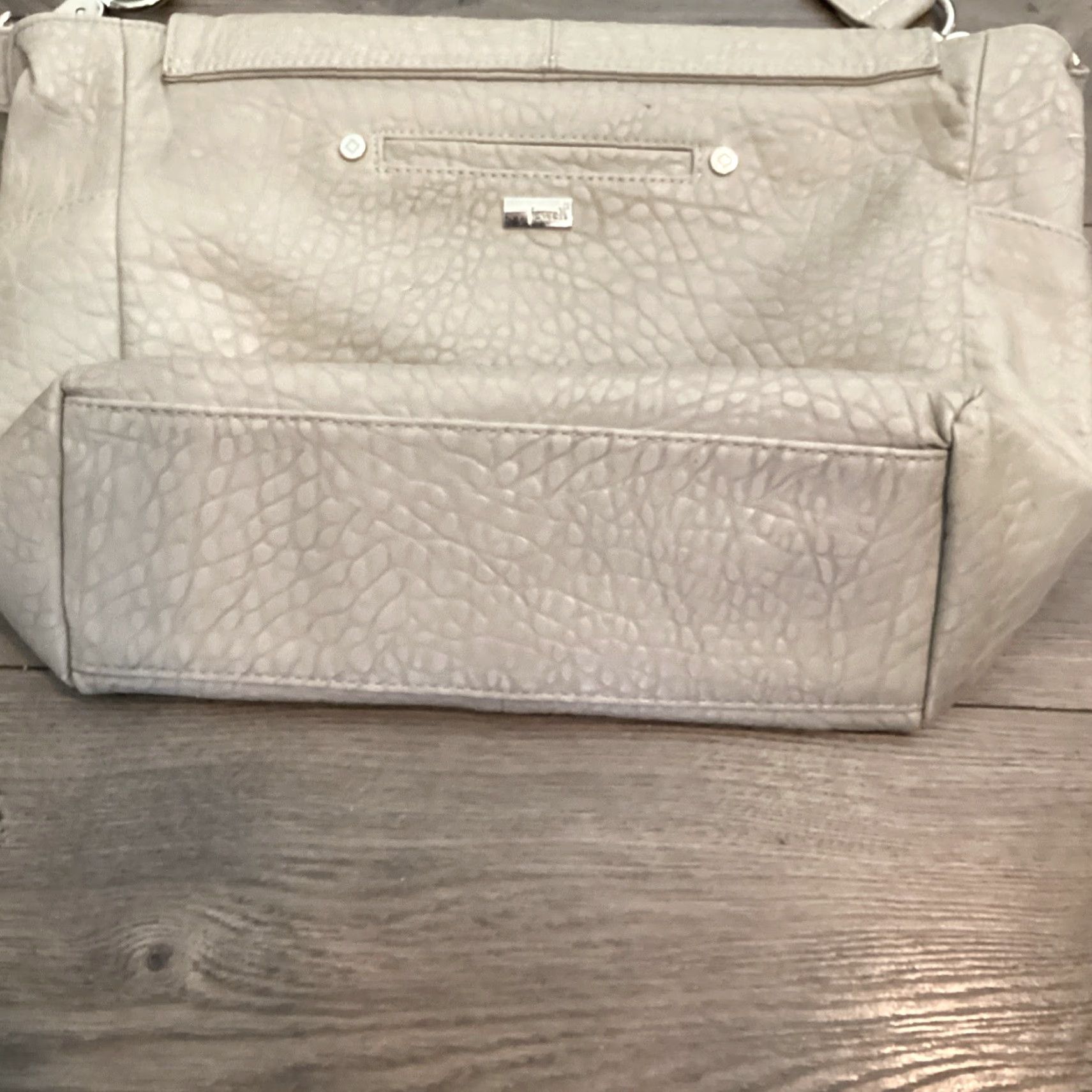 Vintage Thirty-One Jewell® Large Beige Faux Leather Tote Handbag with Magnetic Flap - Elegant Business & Casual Accessory for Women Size ONE SIZE - 4 Thumbnail