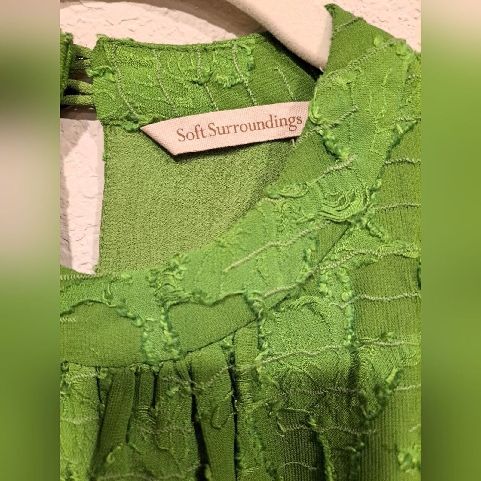 Other Soft Surroundings green sleeveless blouse w/ lace, Small Size S / US 4 / IT 40 - 3 Thumbnail