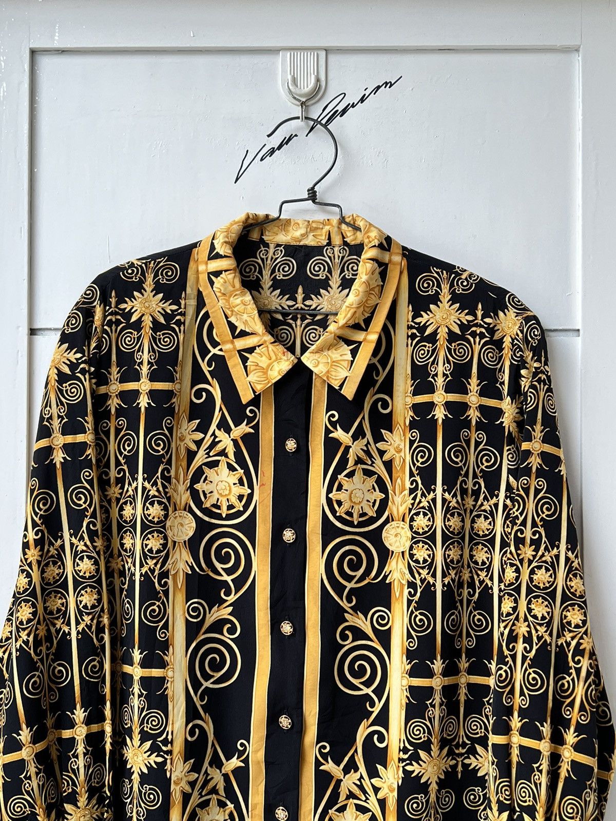 Versace VERSACE Chain Silk Shirt Size US M / EU 48-50 / 2 - 2 Thumbnail