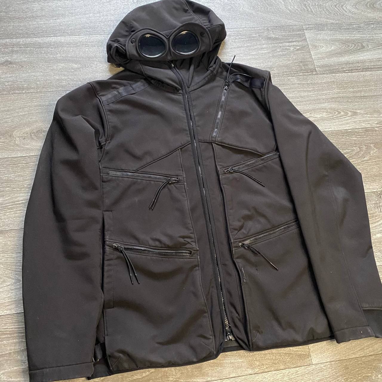image of C P Company Cp Company Soft Shell Black Jacket, Men's (Size Medium)