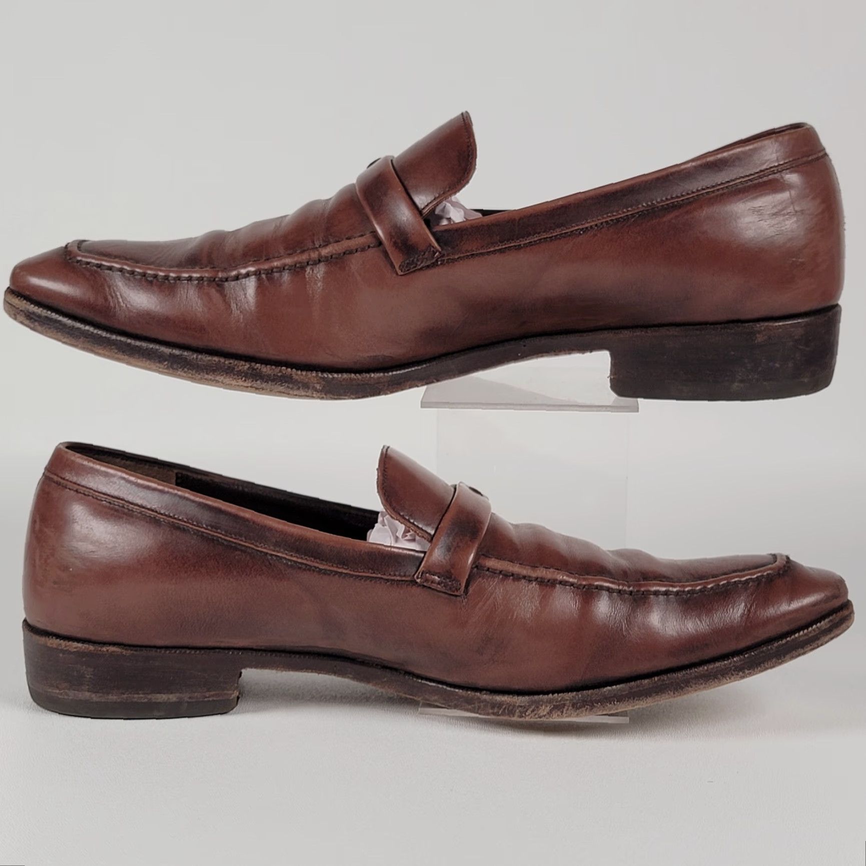 Salvatore Ferragamo Salvatore Ferragamo Dress Loafer Shoes Brown 9.5 D Men Split Square Toe Leather Slip On Made in Italy Mens Size US 10 / EU 43 - 3 Thumbnail