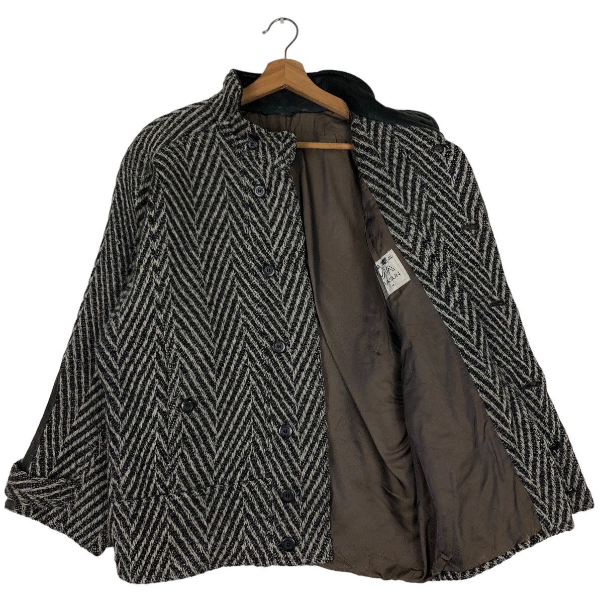Japanese Brand 🔥Vtg Herringbone Wool Bomber Jacket Viasun Issey Miyake Size US M / EU 48-50 / 2 - 9 Thumbnail