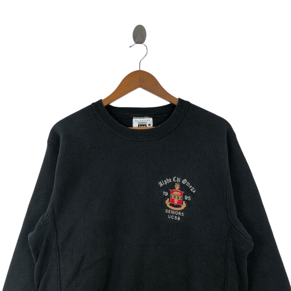 Alpha Industries Vintage 90s ALPHA CHI OMEGA Seniors Ucsb Reverse Sweatshirt Size US L / EU 52-54 / 3 - 2 Thumbnail