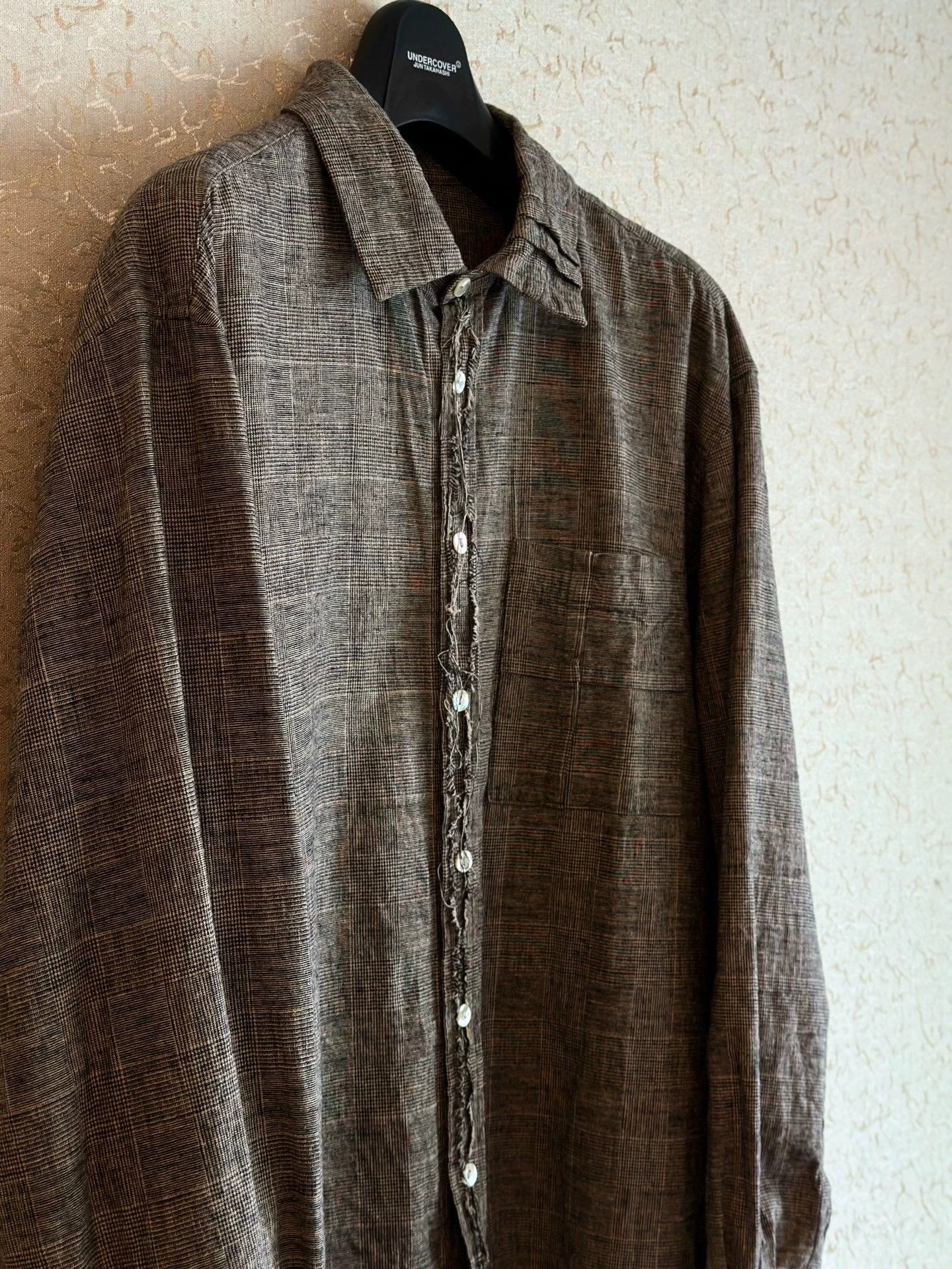 Other Yuta Matsuoka 00s Fine Check Cotton-Linen Shirt Size US M / EU 48-50 / 2 - 4 Thumbnail