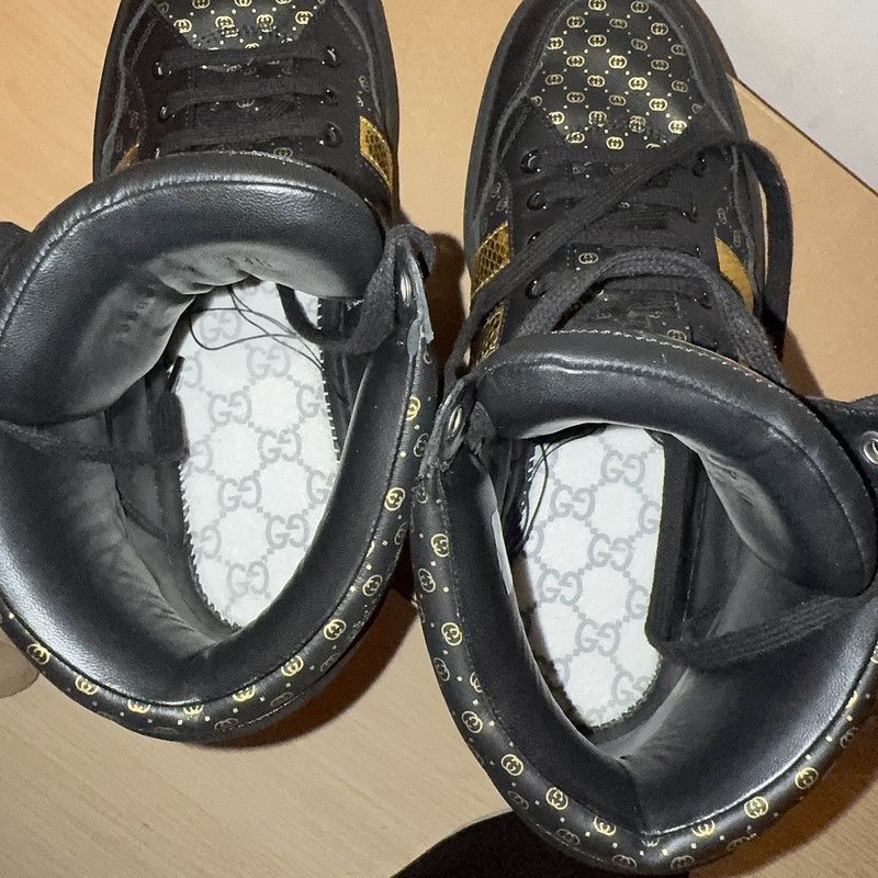 Gucci Gucci Stylish Black High Top Sneakers - Size US 8 / EU 41 - 9 Thumbnail