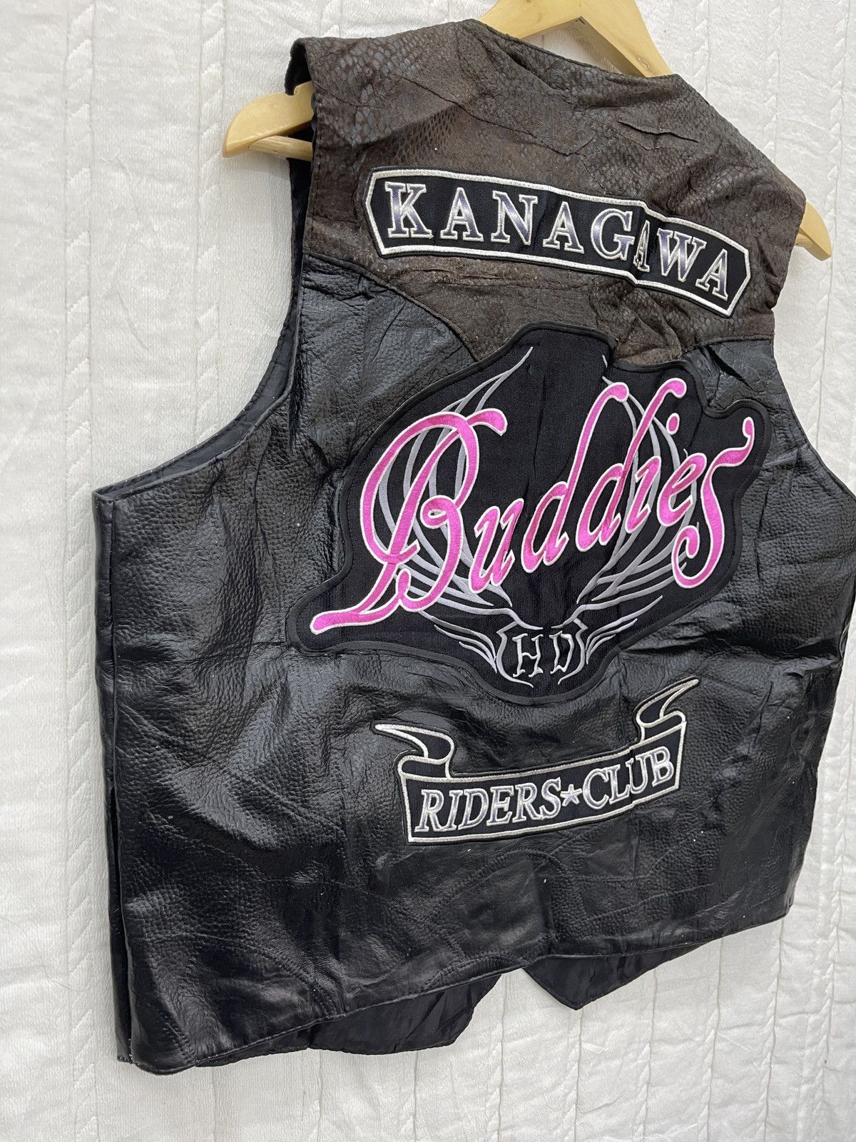 Japanese Brand ARCHIVE💥KANAGAWA BUDDIES HD RIDER CLUB LEATHER VEST JACKET Size US L / EU 52-54 / 3 - 2 Thumbnail