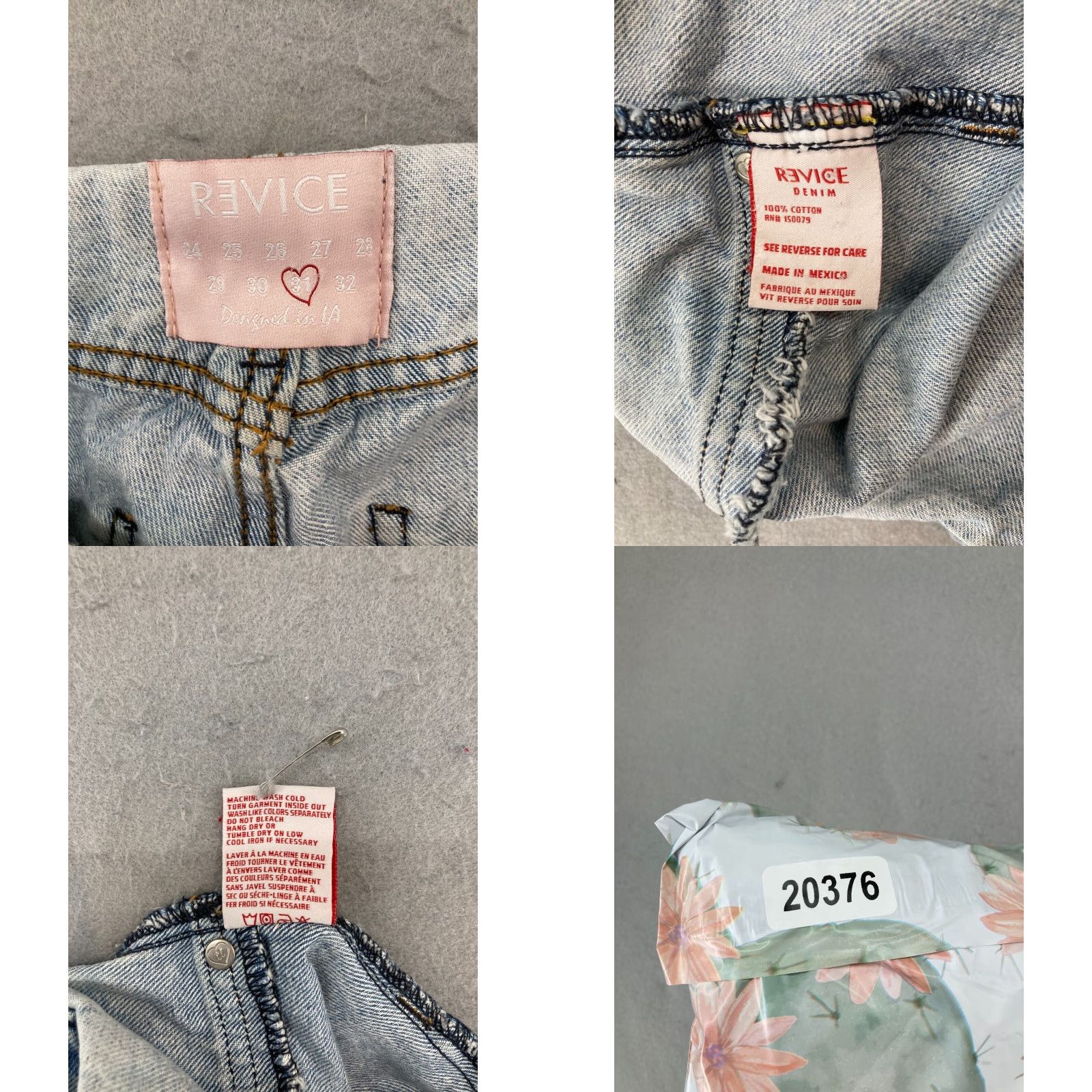 Vintage Revice Womens Jeans 31 Reverse Waist Band Distressed Mom Grunge Size 24" / US 00 / IT 34 - 8 Thumbnail