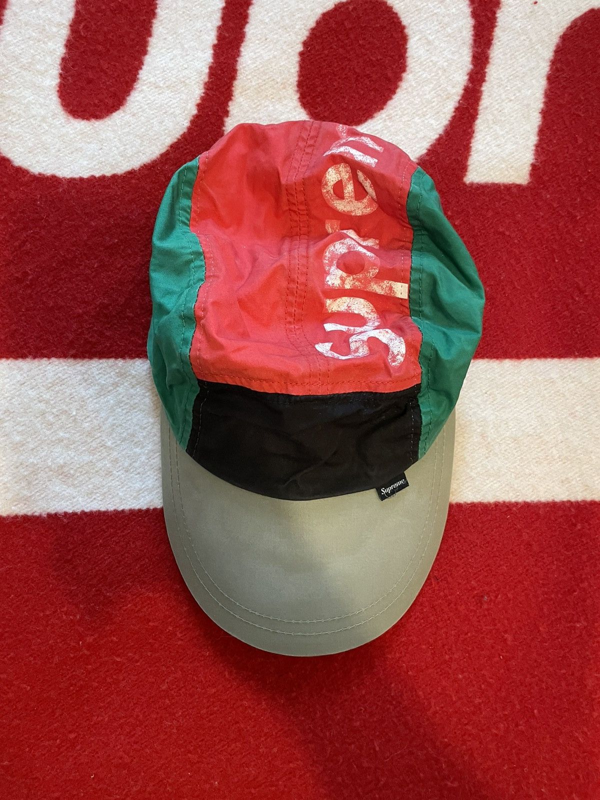 image of Supreme 2008 Longbill Elastic Hat in Green, Men's