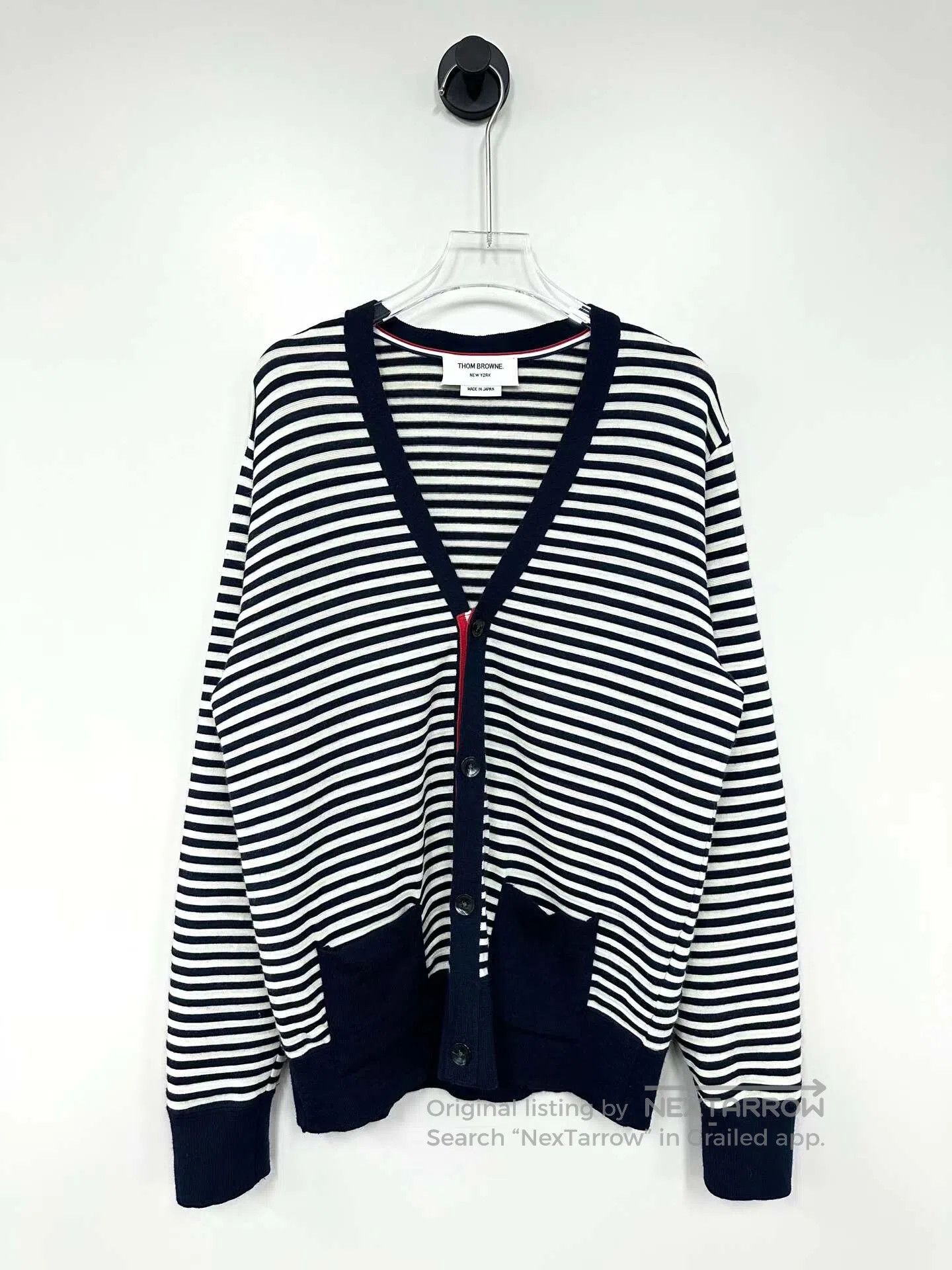 Thom Browne Thom Browne Black and White Classic Striped Knit Cardigan| Size M / US 6-8 / IT 42-44 - 1 Thumbnail
