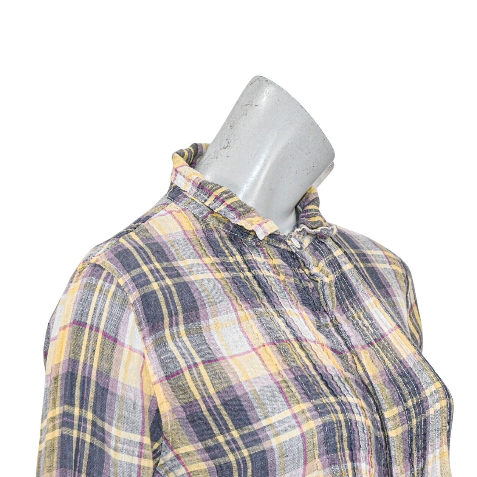CP Shades CP SHADES Linen Button up Shirt pleaded front plaid Medium Size M / US 6-8 / IT 42-44 - 12 Thumbnail