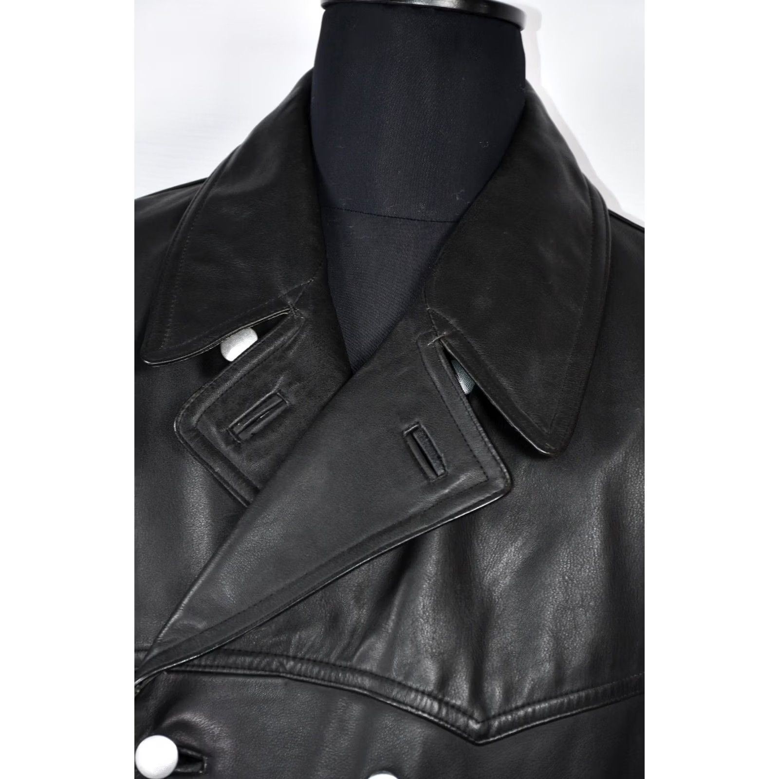 Vintage VTG Germany Police Leather Motorcycle Jacket size 52 Mens Jacket Black 1980s) Size US L / EU 52-54 / 3 - 7 Thumbnail