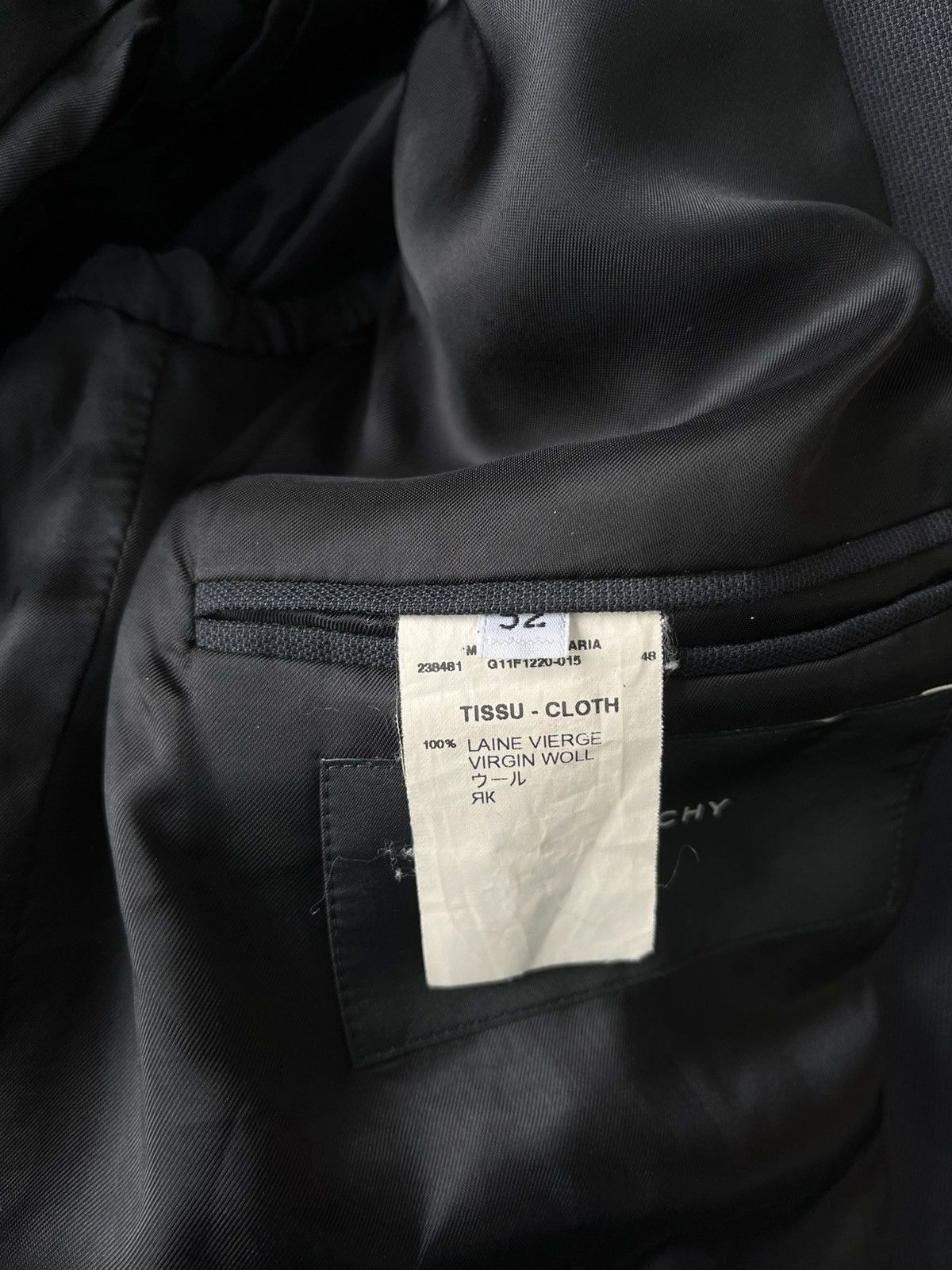 Givenchy Givenchy - dark navy suit blazer jacket France luxury 52 Size 52S - 10 Thumbnail