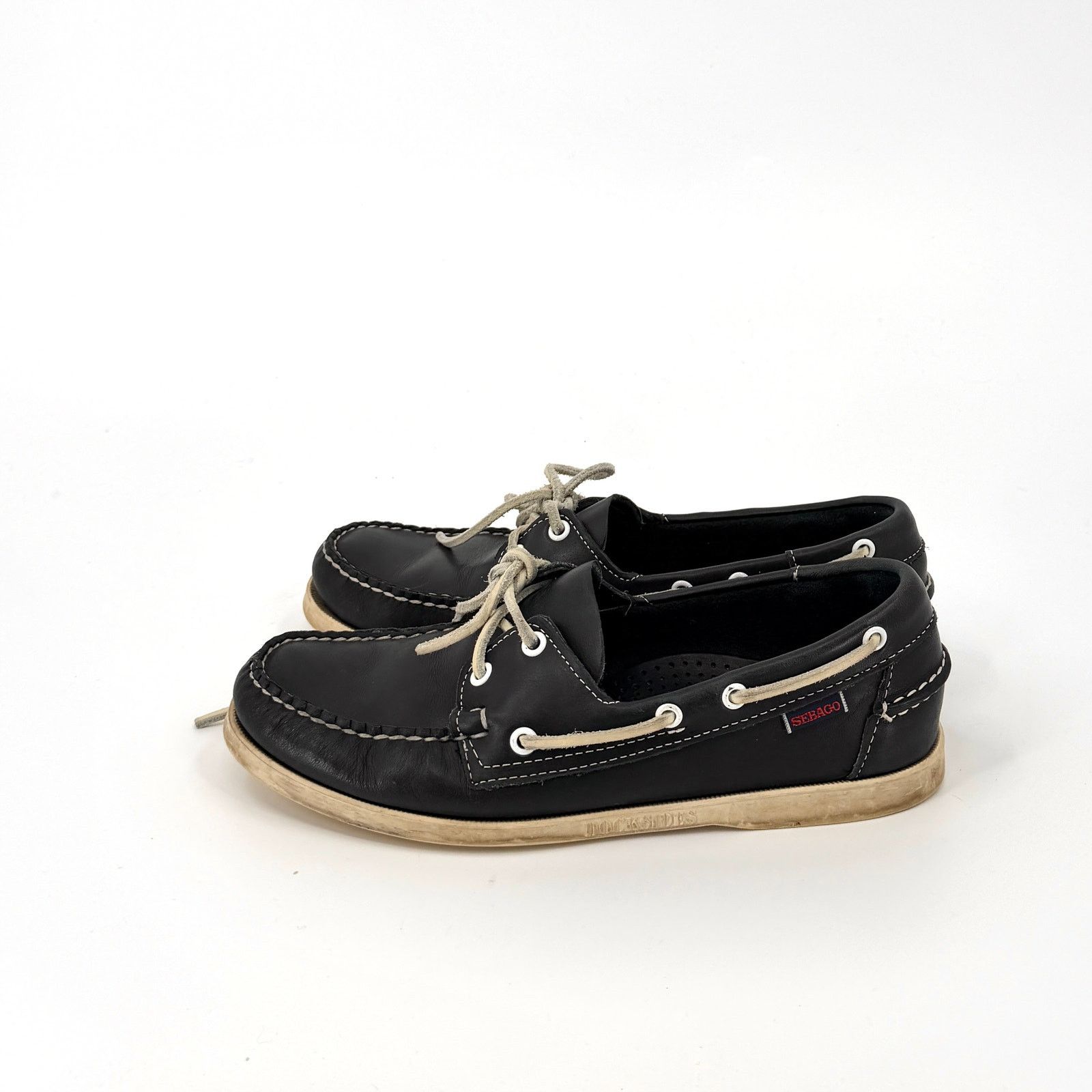 Sebago Sebago Navy Blue Genuine Leather Docksides Boat Shoes Size US 8 / EU 41 - 4 Thumbnail
