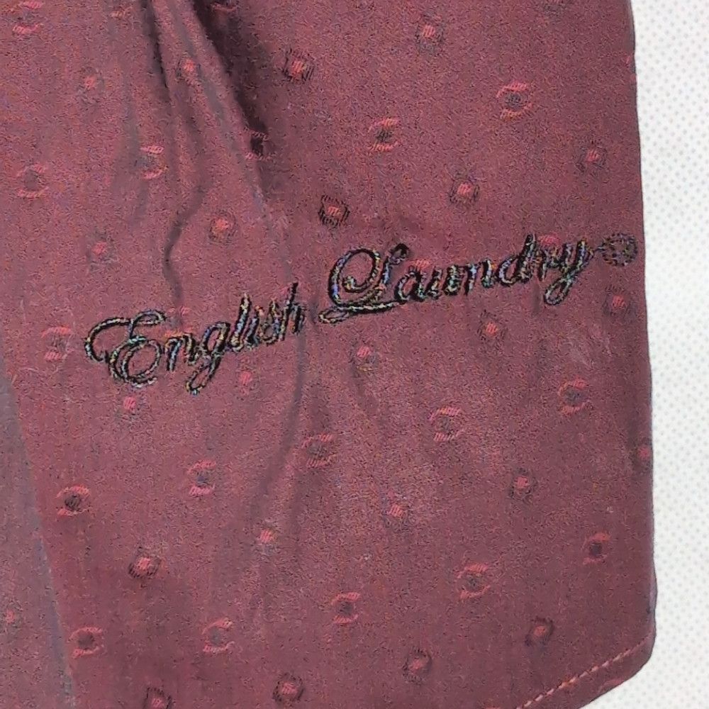 English Laundry Men's English Laundry Burgundy Button-Up Shirt Tone On Tone Size US M / EU 48-50 / 2 - 3 Thumbnail