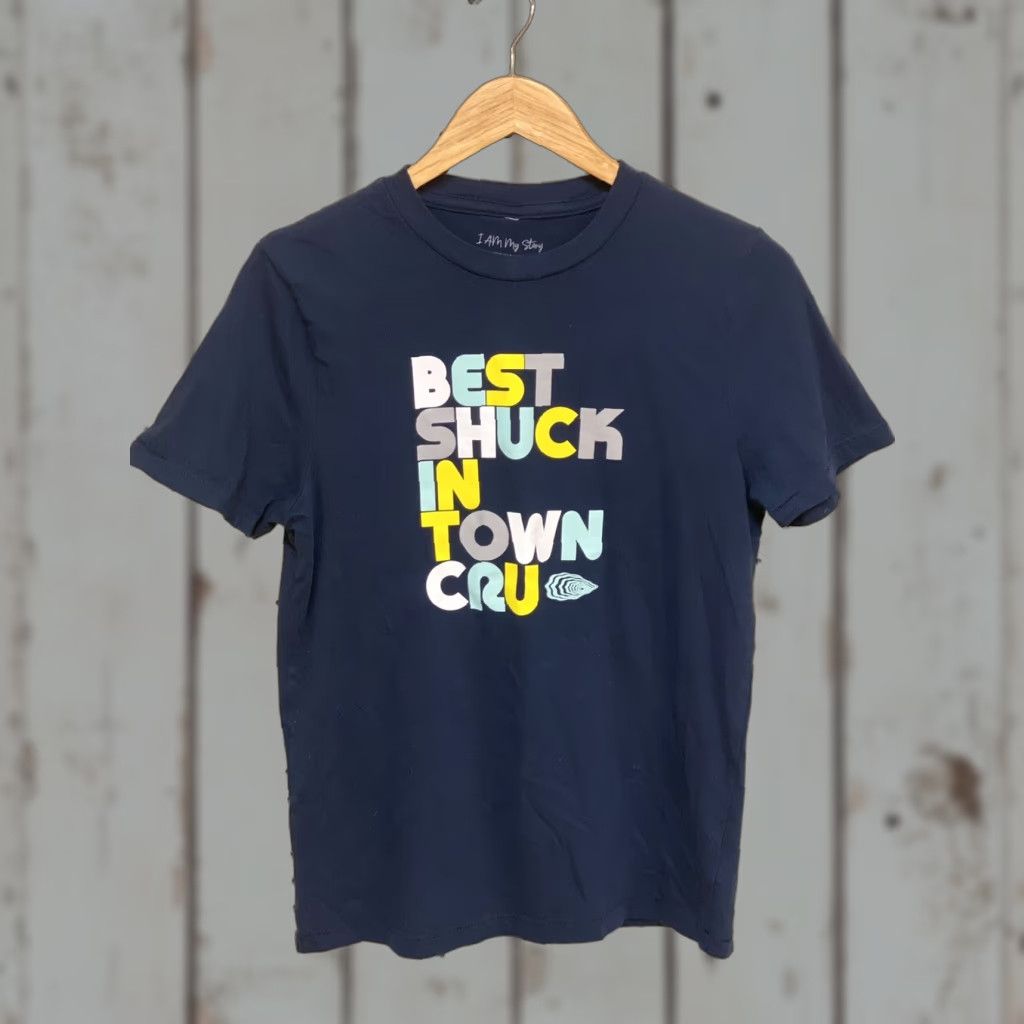 Vintage Womens XS I Am My Story T-Shirt CRU Nantucket Best Schuck in Town Blue Short Sleeve Regular Solid Vintage No Size XS / US 0-2 / IT 36-38 - 1 Thumbnail
