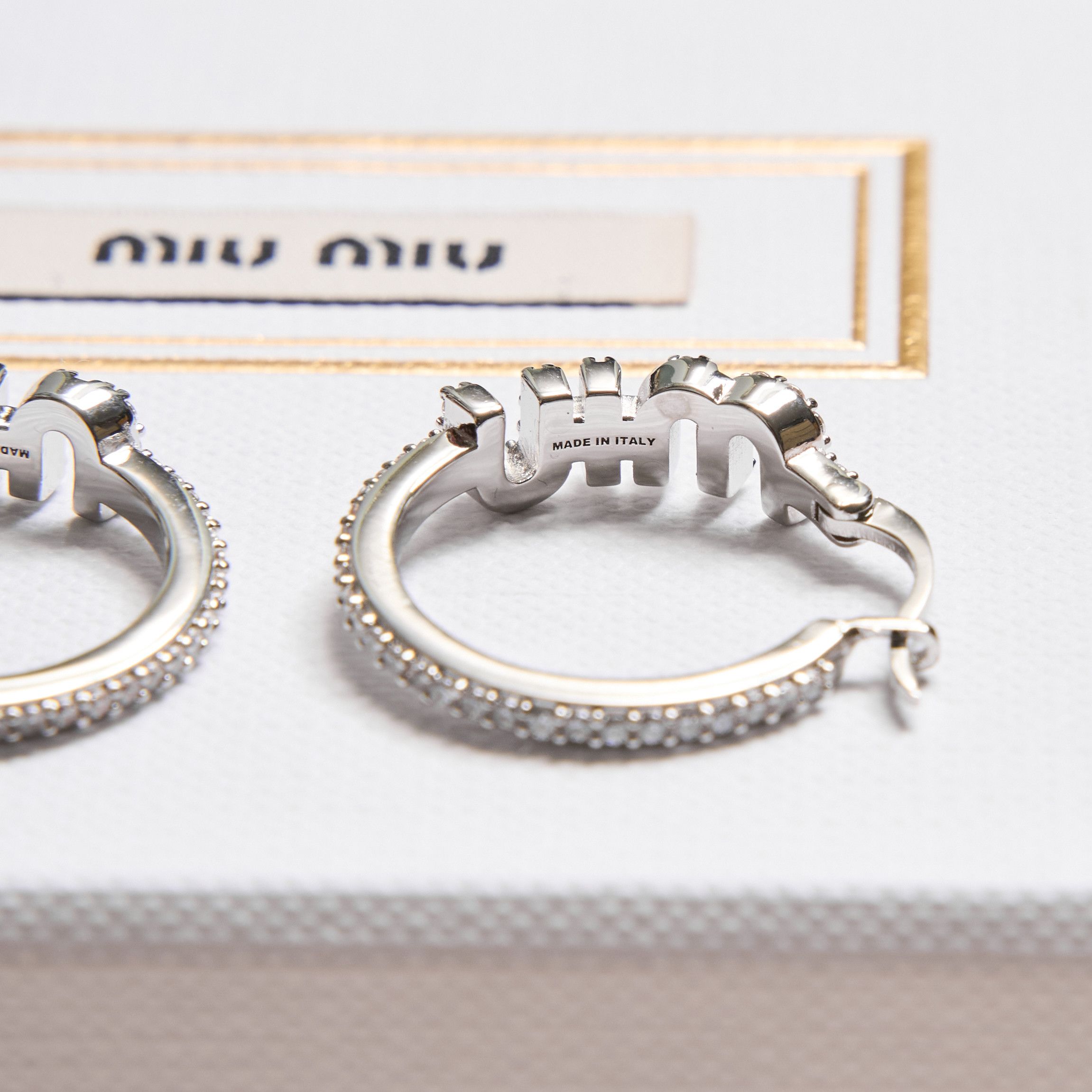 Miu Miu MIU MIU Metal Earrings With Artificial Crystals Size ONE SIZE - 5 Thumbnail