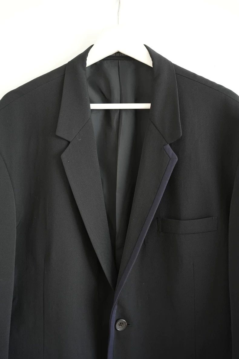 Yohji Yamamoto Yohji Yamamoto size m 92ss blue stripe trim blazer 2505-Ne Size 38R - 3 Thumbnail
