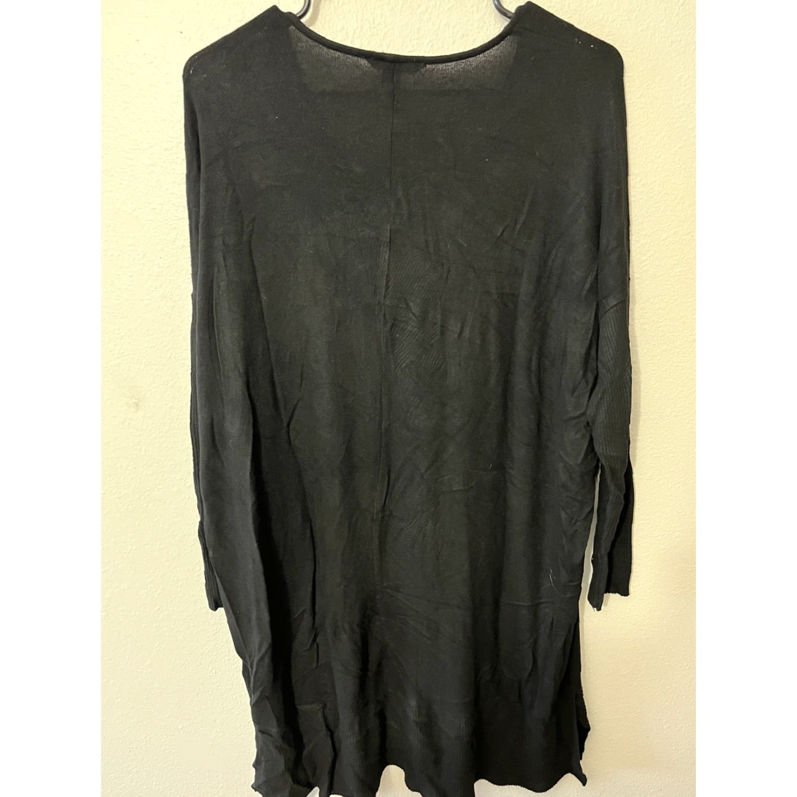 American Eagle Outfitters American Eagle Outfitters Women's Dress M Black Knit Oversized Sweater Dress Dolman Sleeve Scoop Neck Pullover Size M / US 6-8 / IT 42-44 - 2 Thumbnail