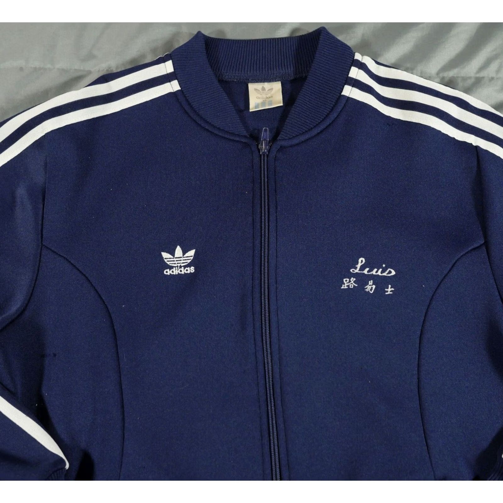 Adidas VINTAGE Adidas Jacket Mens XL Blue White Track 70s Sherwood Zip Size US XL / EU 56 / 4 - 2 Thumbnail