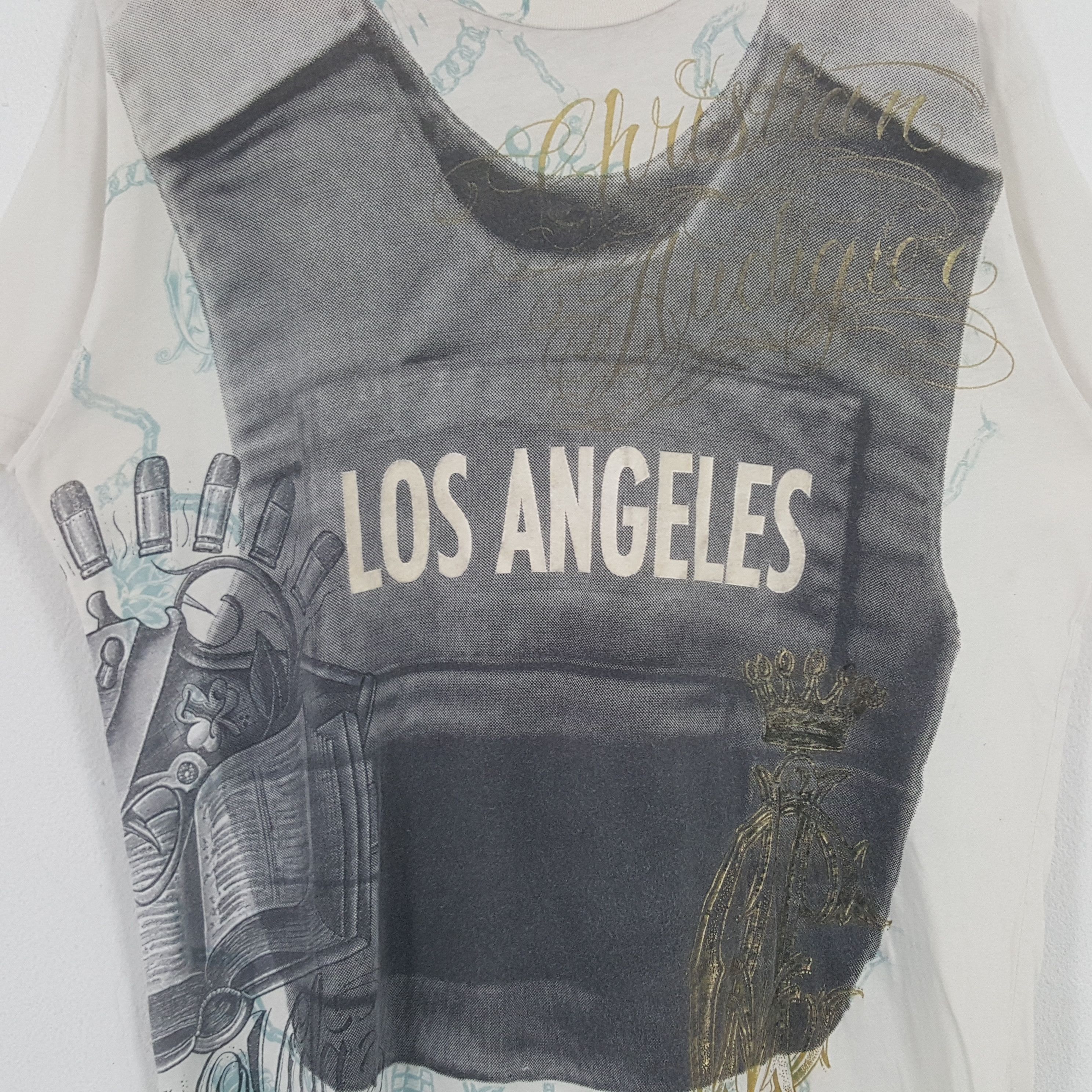 Christian Audigier × Vintage Vintage Christian Audigier Los Angeles Designer Art Tshirt Size US L / EU 52-54 / 3 - 4 Thumbnail