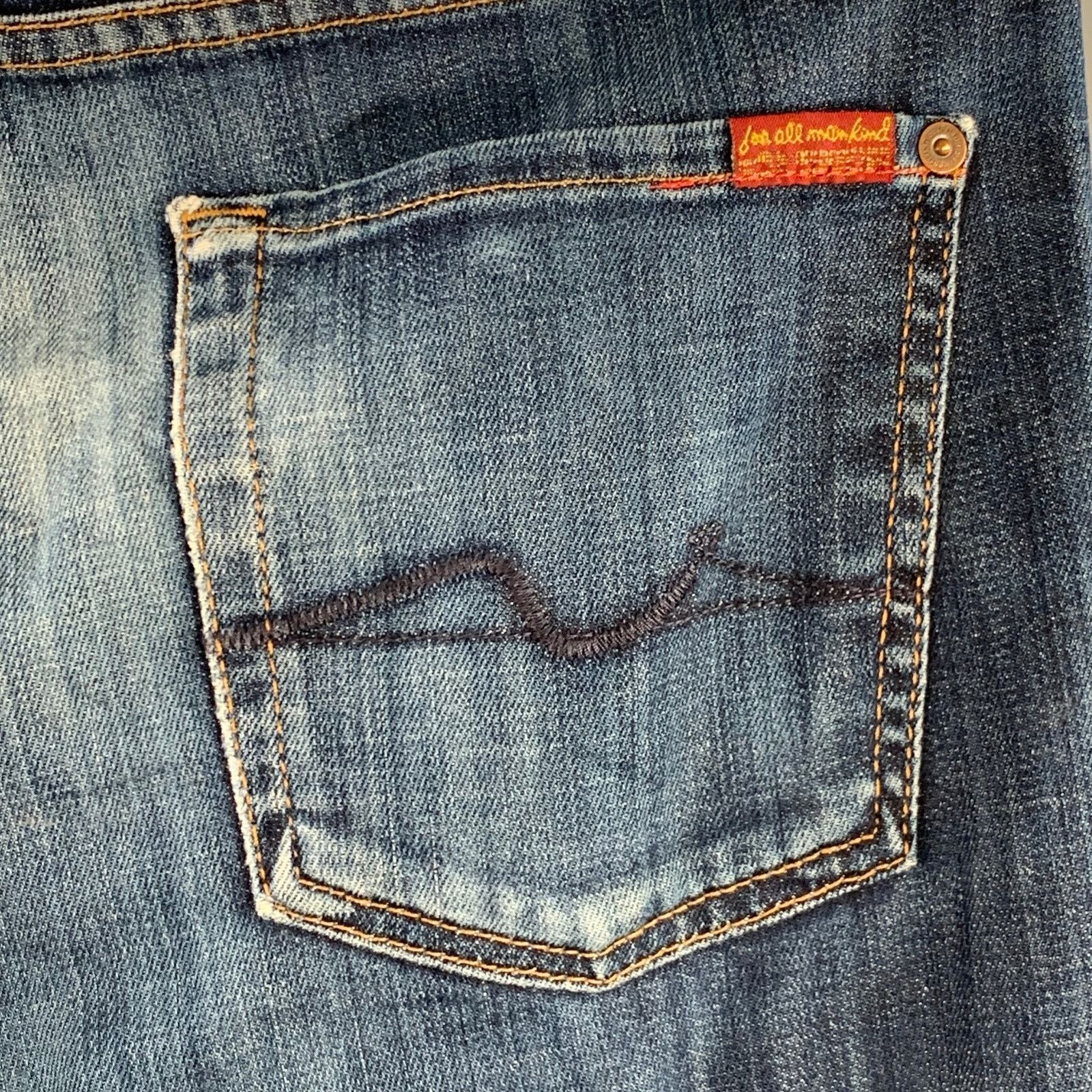 7 For All Mankind 7 FOR ALL MANKIND 30 Paxtyn Indigo Wash Denim Zip Fly Jeans Size US 30 / EU 46 - 4 Thumbnail