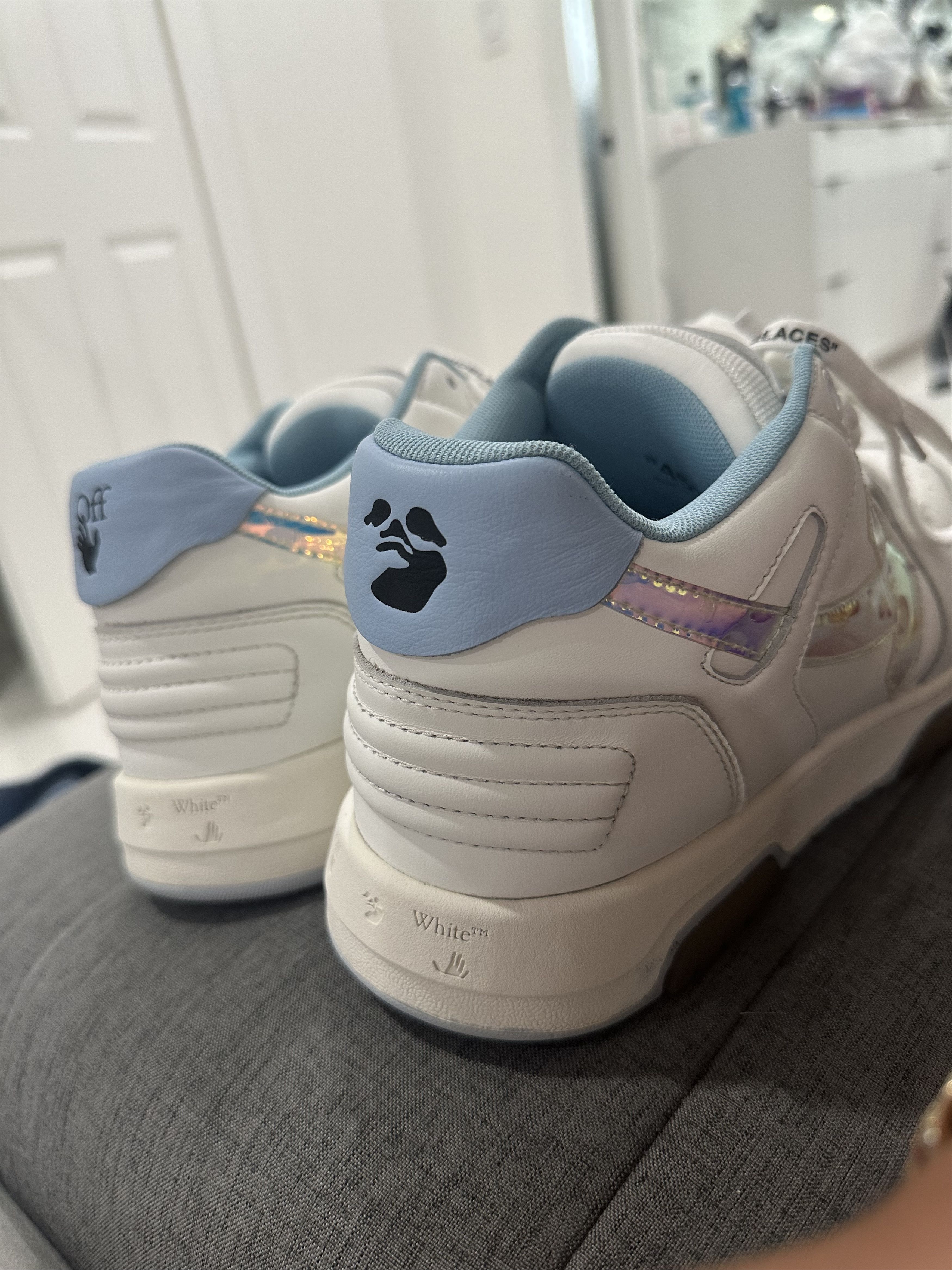 Off-White Off White Out Of Office White Iridescent Sneakers Size US 12 / EU 45 - 5 Thumbnail