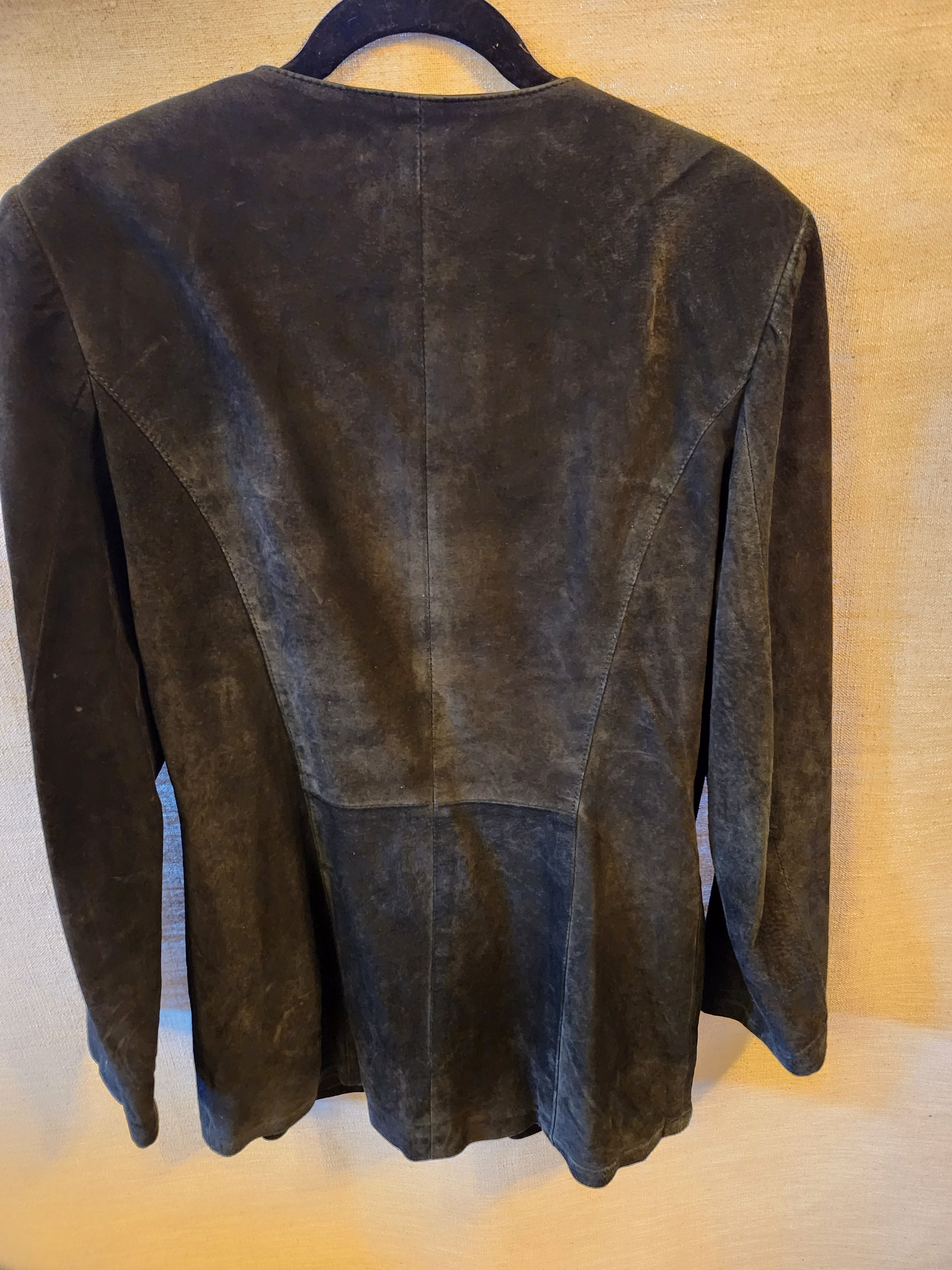 Danier Vintage Button Front Suede Buffalo Leather Jacket Size L / US 10 / IT 46 - 2 Thumbnail