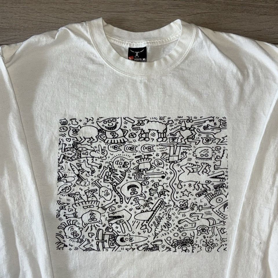 Hanes Keith Haring white long sleeve shirt Size US XL / EU 56 / 4 - 2 Thumbnail