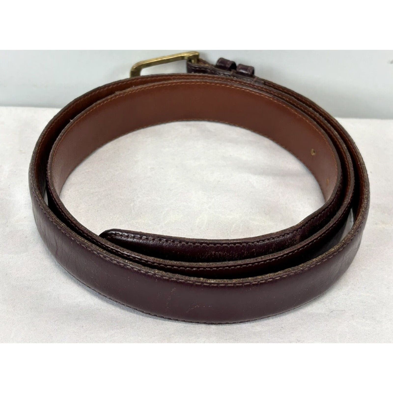 Coach VINTAGE Coach Belt Burgundy Leather 5800 44 Mens Regular Size Brass Buckle Wearable Vintage Accessories Mens Belt 1980s 1990s Size 44 - 3 Thumbnail
