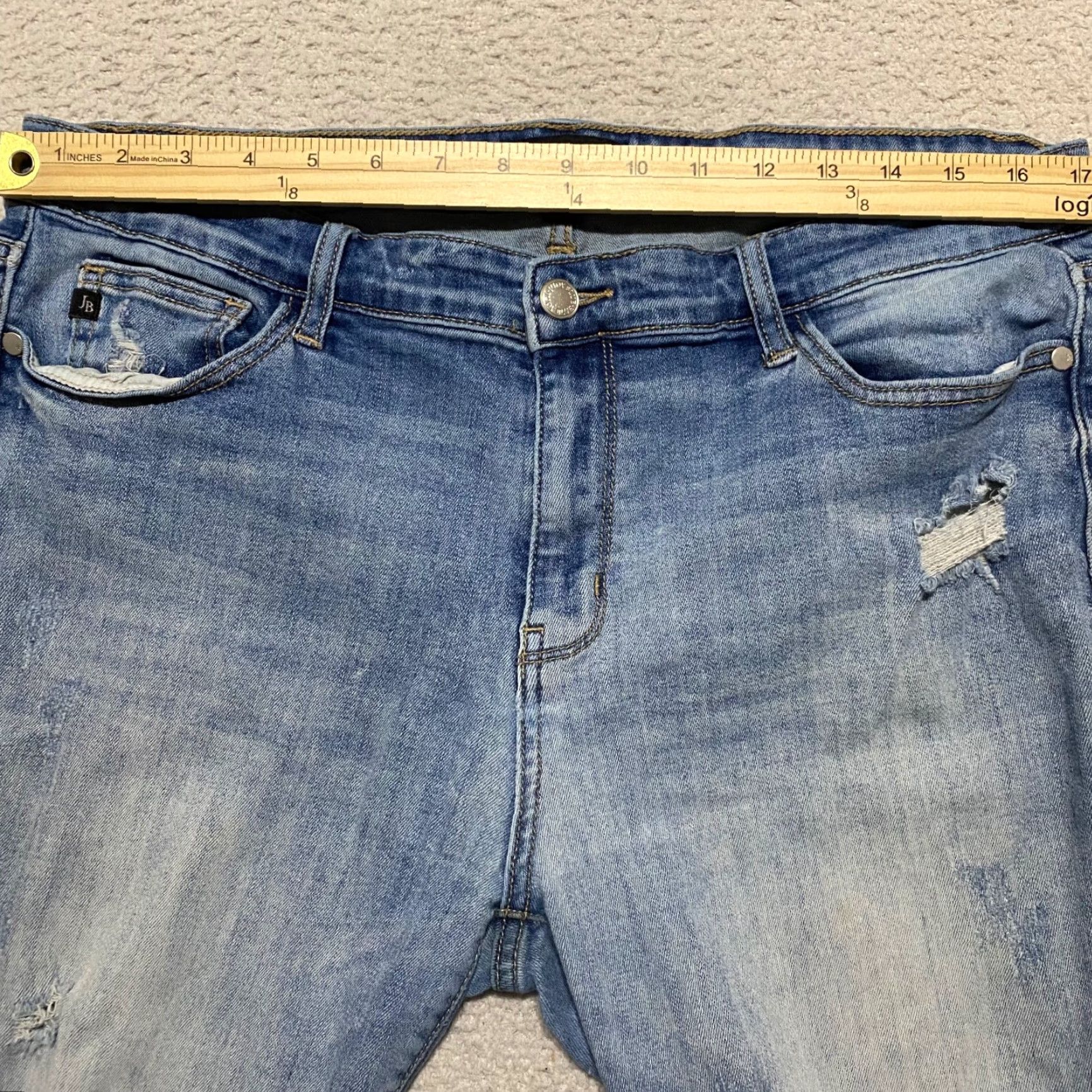 Denime Judy Blue Jeans Womens 15 Denim Skinny Mid Rise Distressed Pockets Blue 5-Pocket Regular Inseam 28 Size 36" / US 14 / IT 50 - 5 Thumbnail