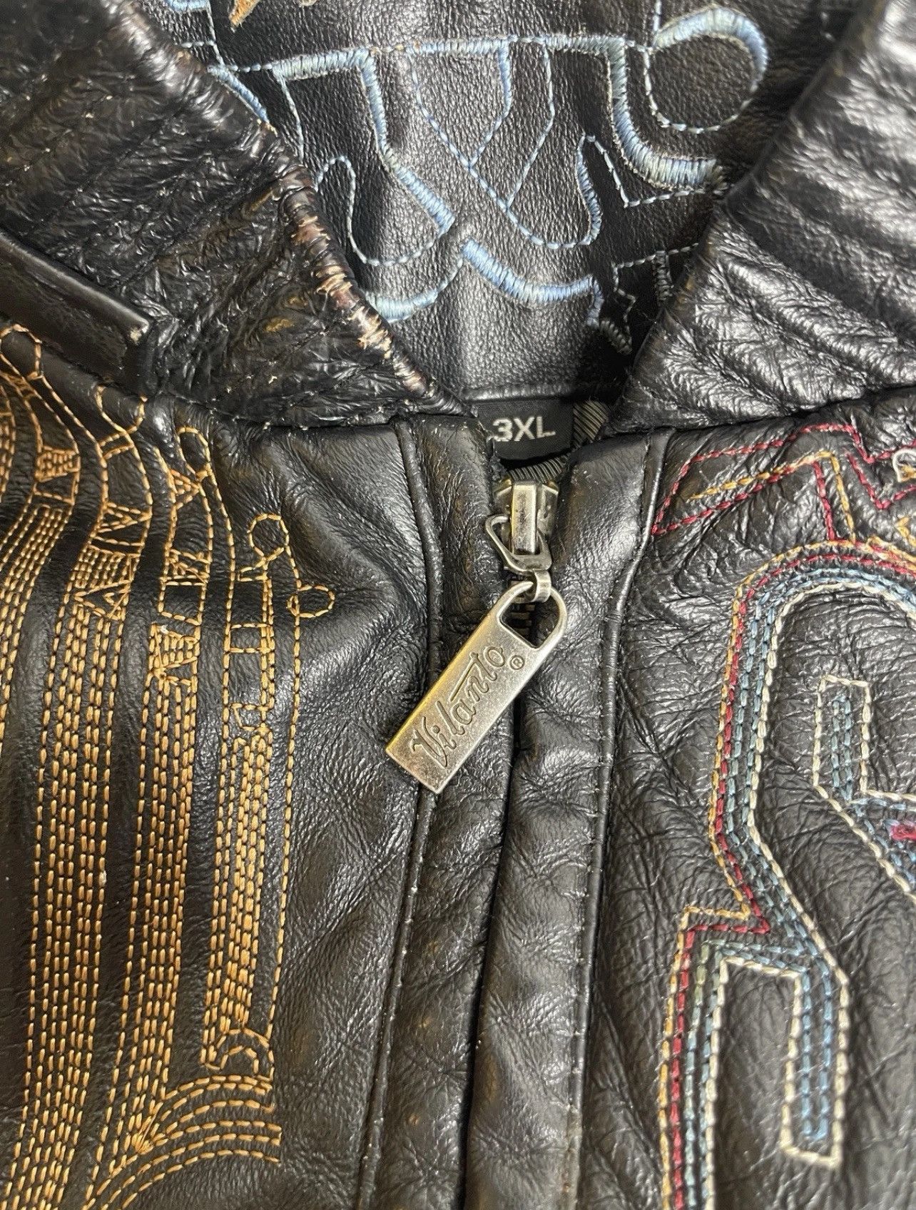 Vintage Vilanto Leather Jacket AOP 3XL Super Bowl World Series Size US XXL / EU 58 / 5 - 15 Thumbnail