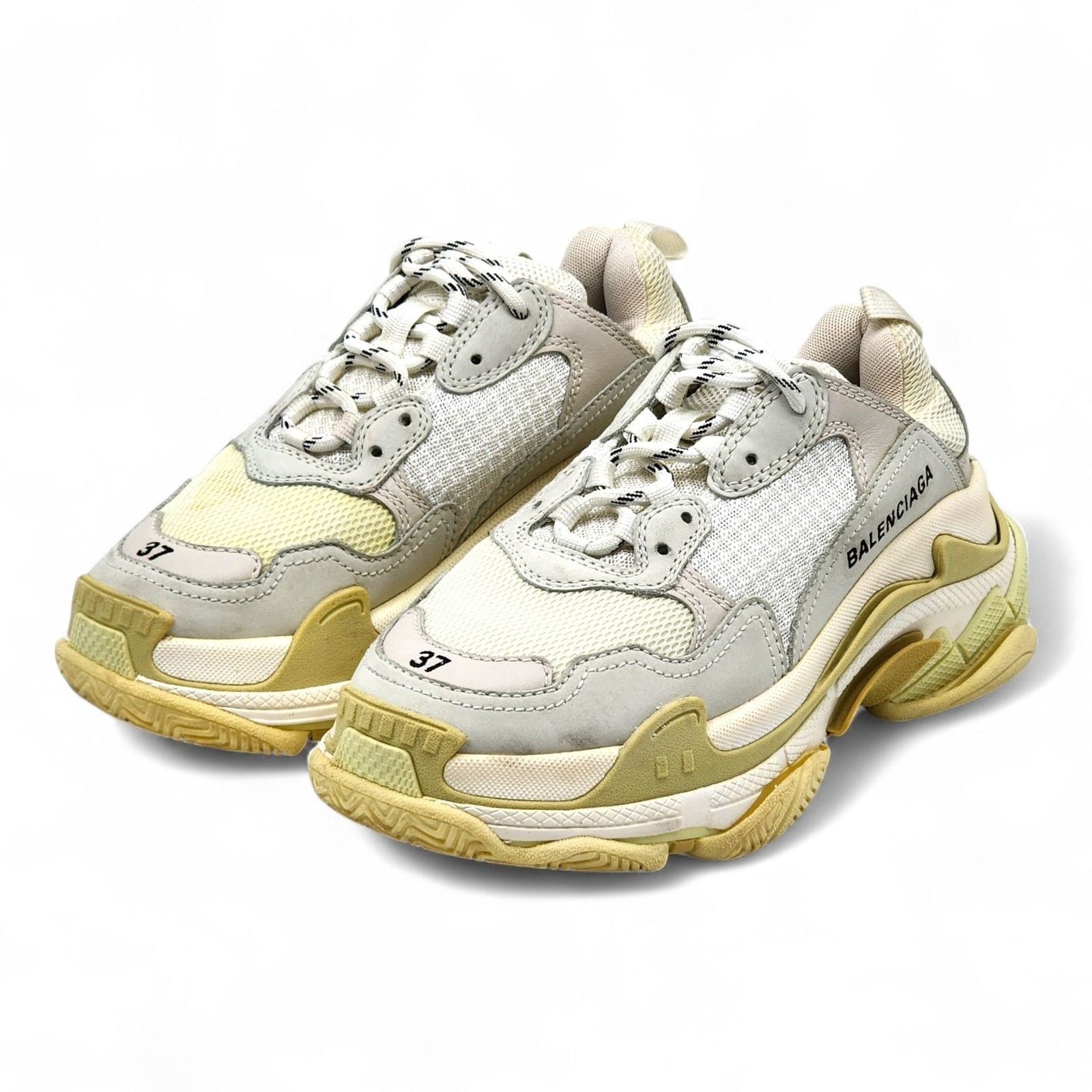 Triple S Women's Sneakers Beige Cream Yellow EU 37 US