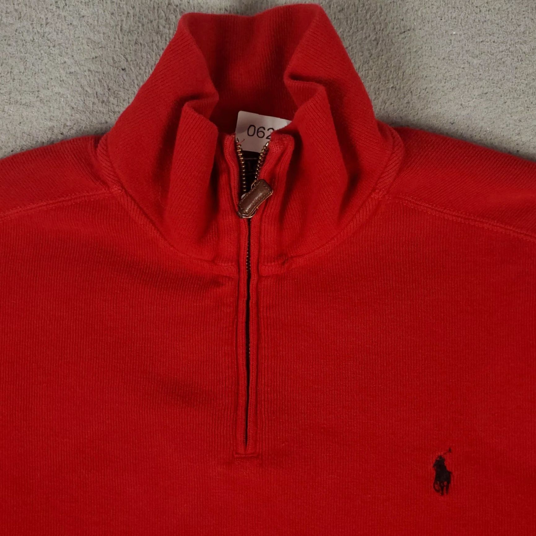 Polo Ralph Lauren Ralph Lauren Men's XL Red Cotton 1/4 Zip Pullover Sweater Knitted Mock Neck Classic Size US XL / EU 56 / 4 - 2 Thumbnail