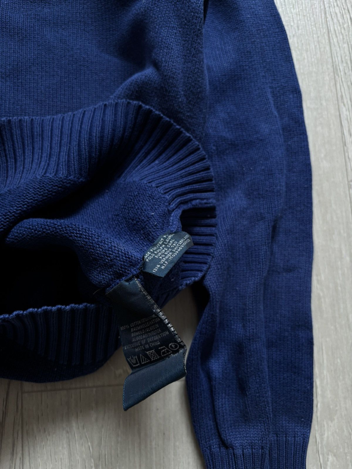Polo Ralph Lauren × RRL Ralph Lauren × Vintage 90s Polo Ralph Lauren 1/3 Zip Sweater Size US L / EU 52-54 / 3 - 3 Thumbnail