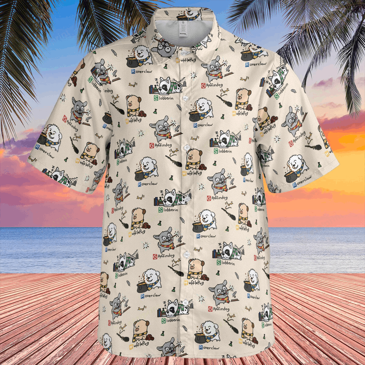 Designer Harry Potter Dog Funny Button Down Shirt Size US M / EU 48-50 / 2 - 2 Thumbnail